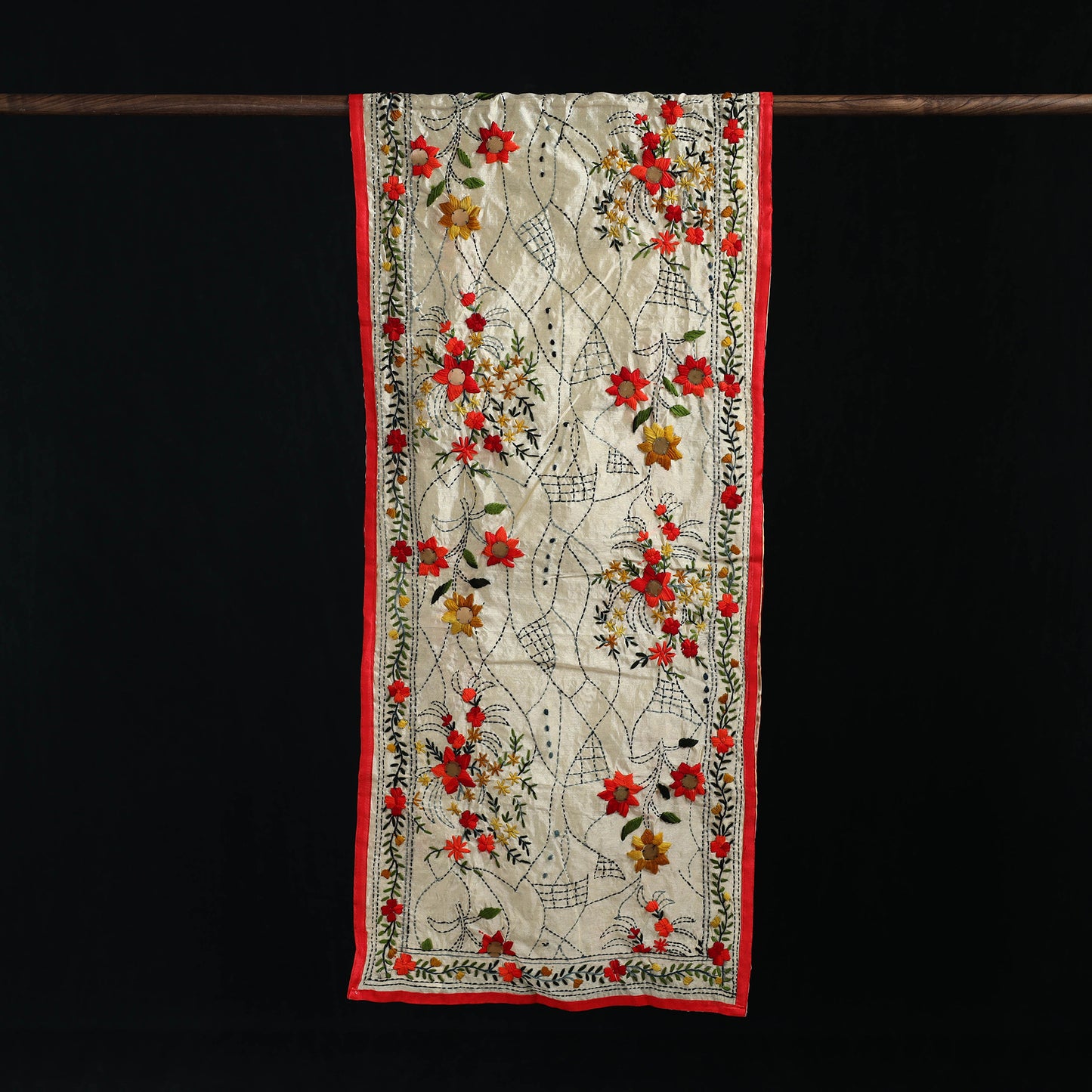 Ranihati Chanderi Silk Hand Embroidered Stole 31