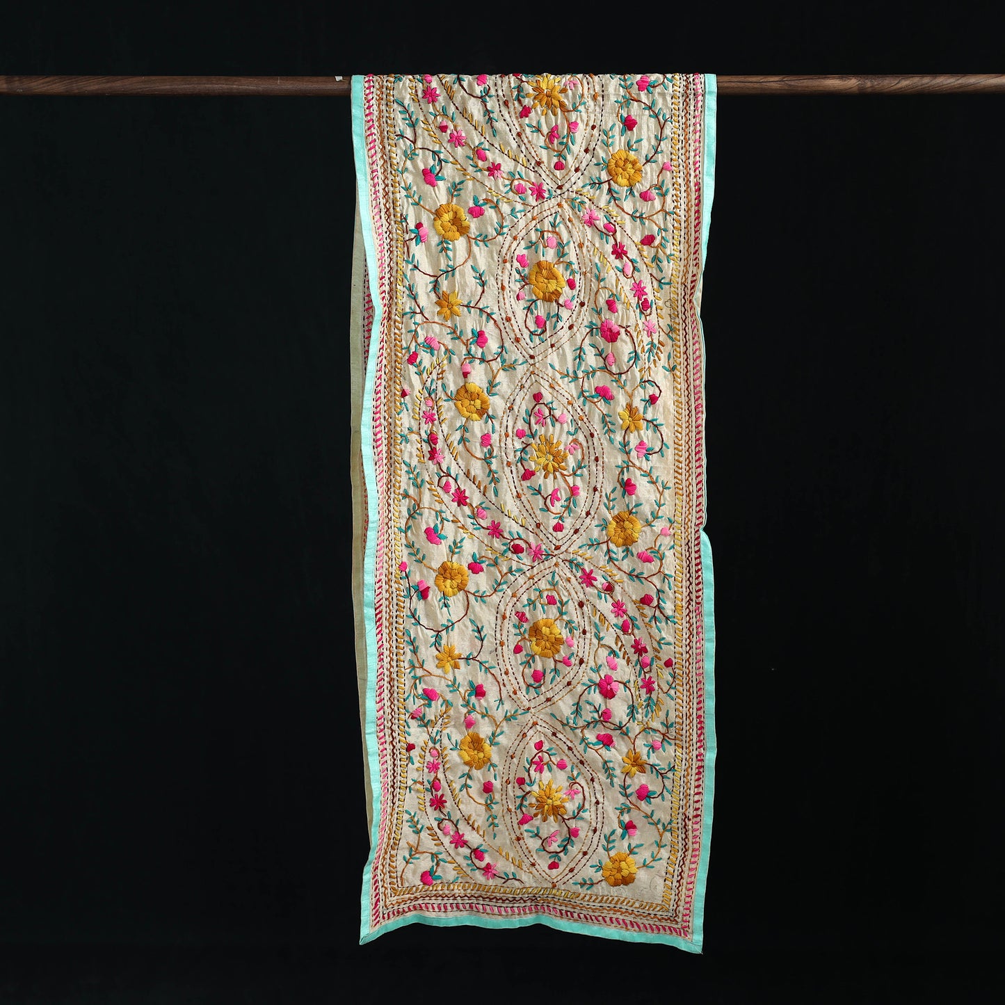 Ranihati Chanderi Silk Hand Embroidered Stole 30