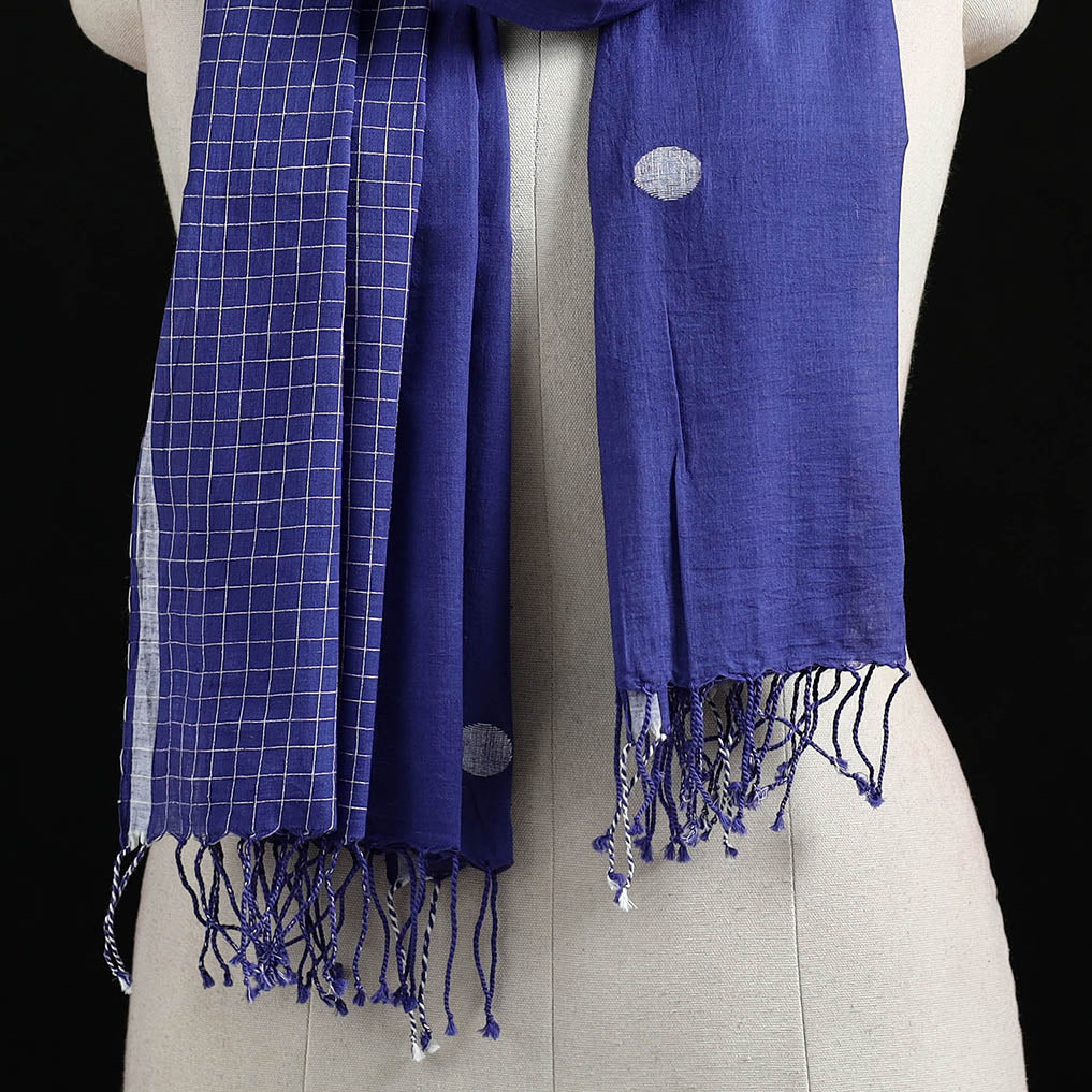 Burdwan Jamdani Handloom Cotton Stole with Tassels 03