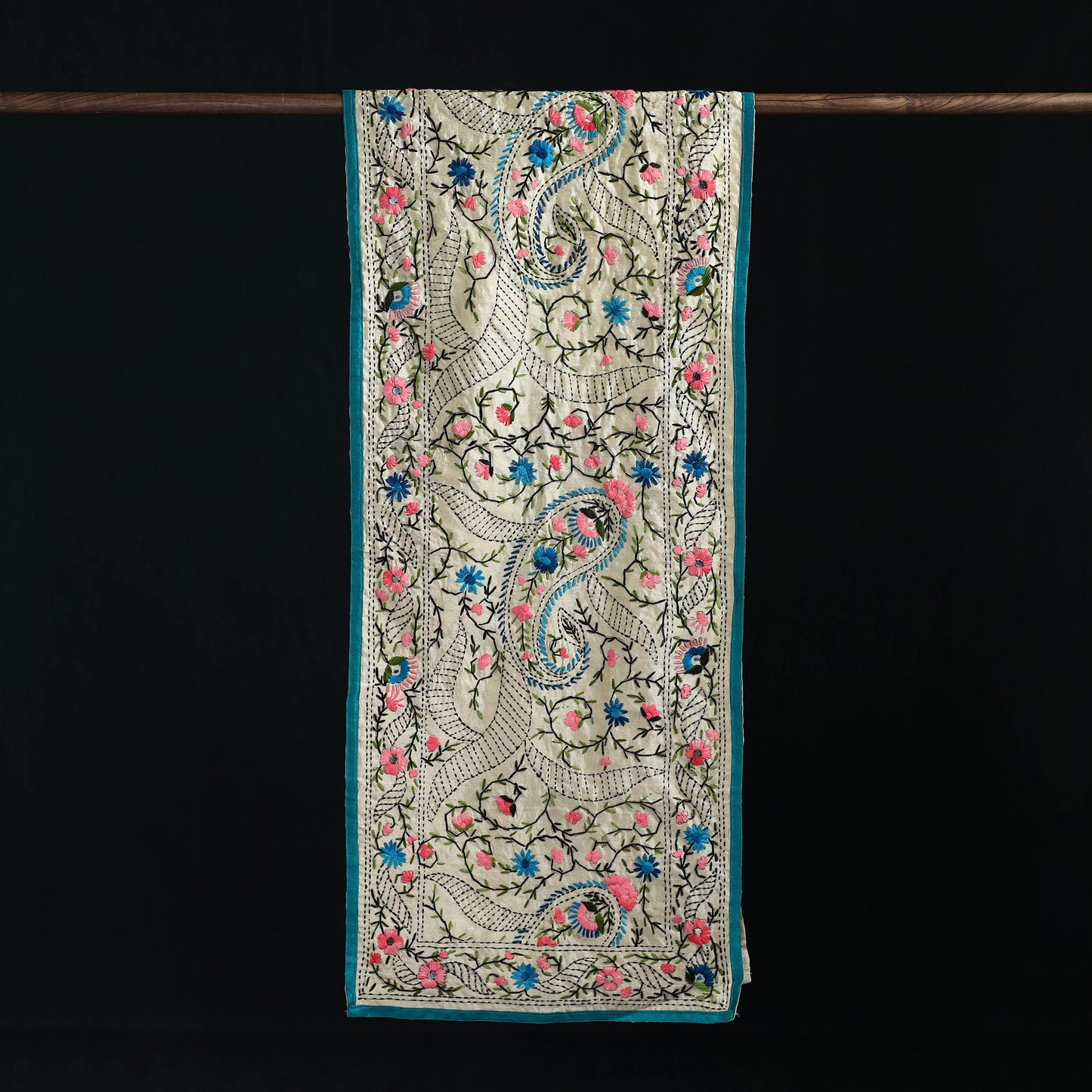 Ranihati Chanderi Silk Hand Embroidered Stole 21