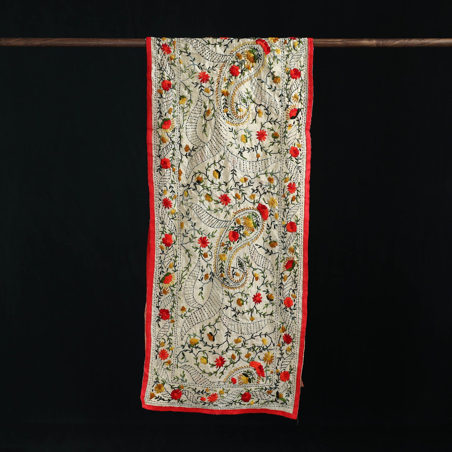 Ranihati Chanderi Silk Hand Embroidered Stole 17