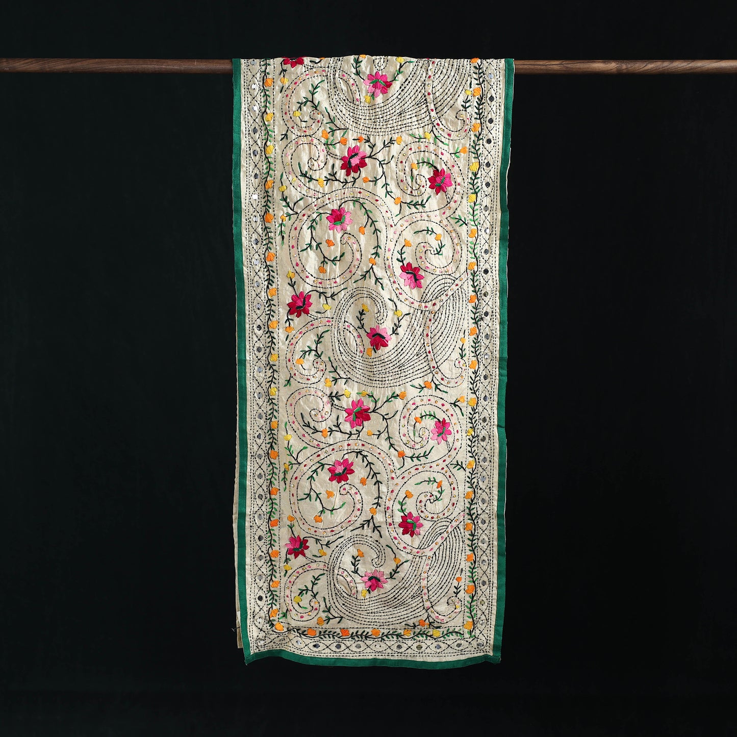 Ranihati Chanderi Silk Hand Embroidered Stole 11