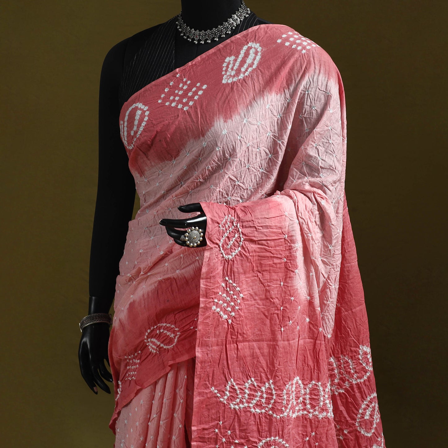 Kutch Tie-Dye Pure Cotton Bandhani Saree 33