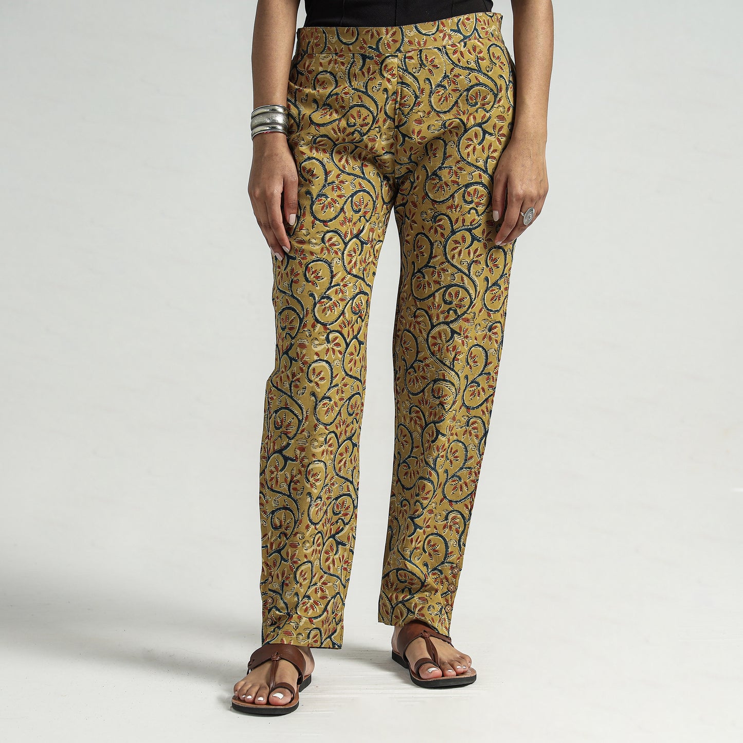 Buy Kalamkari Block Printed Cotton Elasticated Pant Online at iTokri.com