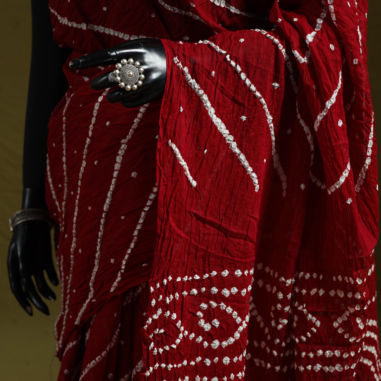 Kutch Tie-Dye Pure Cotton Bandhani Saree 13