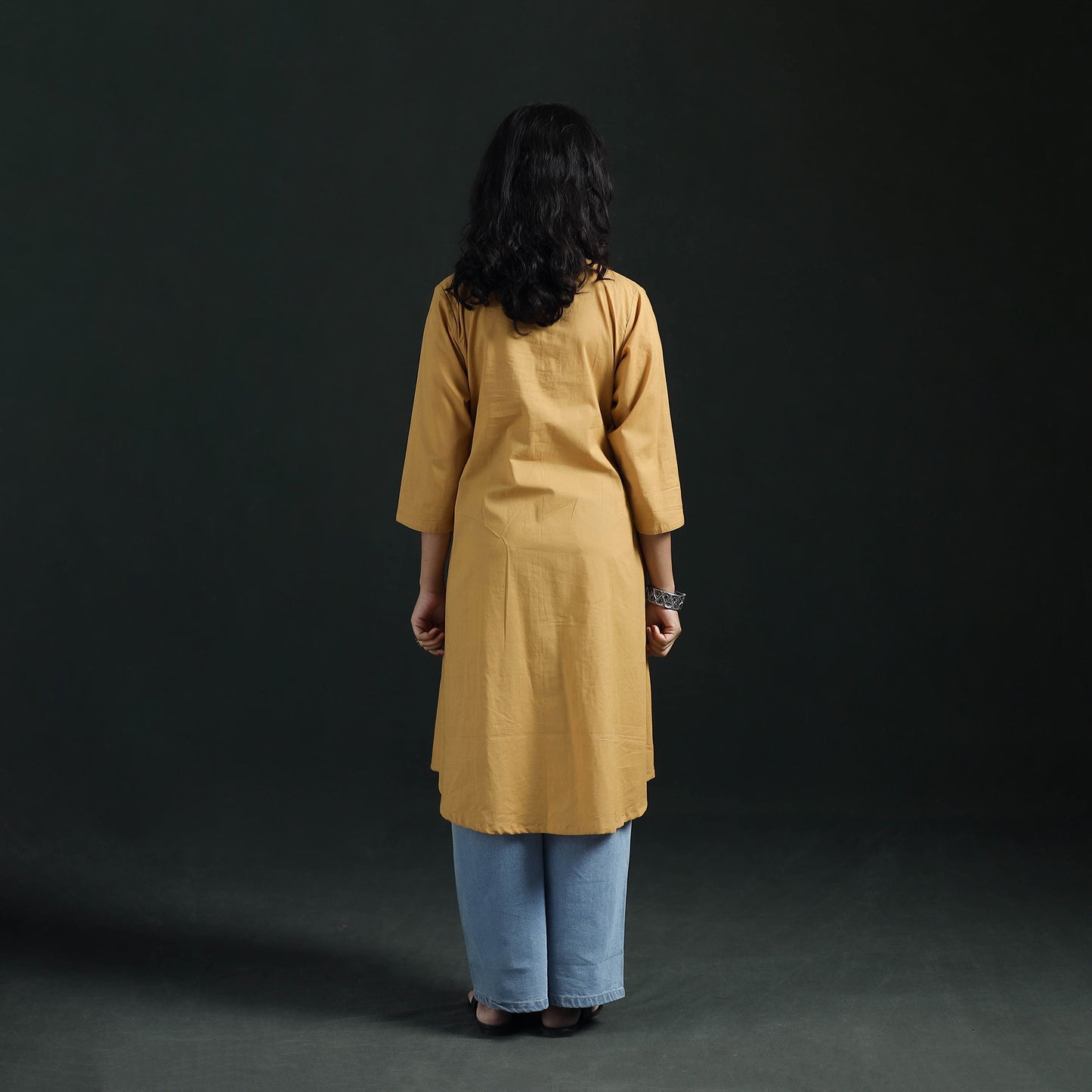 Plain Cotton A-Line Kurta for Women 09