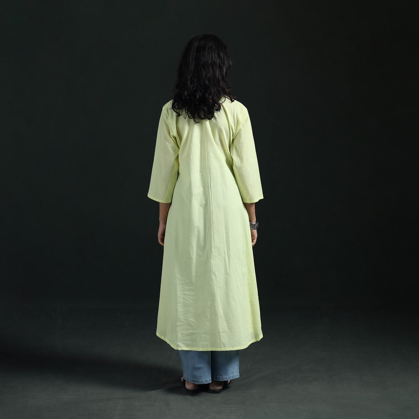 Plain Cotton A-Line Kurta for Women 04