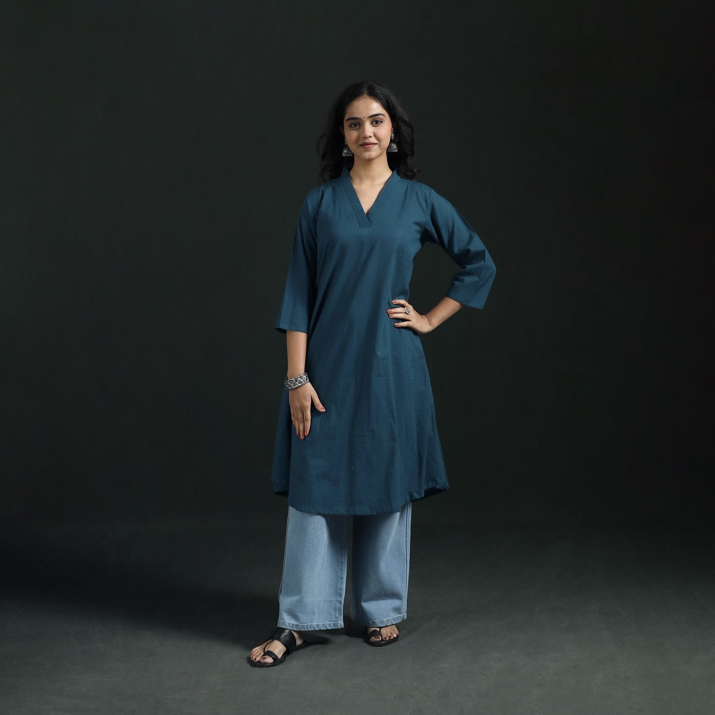 Plain Cotton A-Line Kurta for Women 10