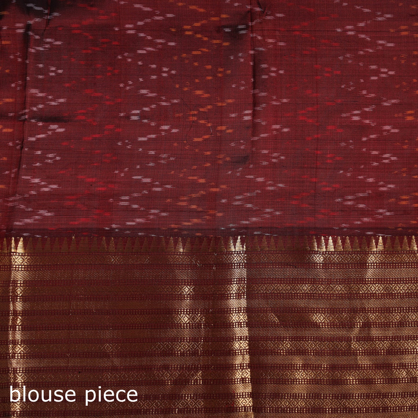 Blue - Traditional Pochampally Ikat Handwoven Pure Silk Pattu Saree with Rudraksha Border 09