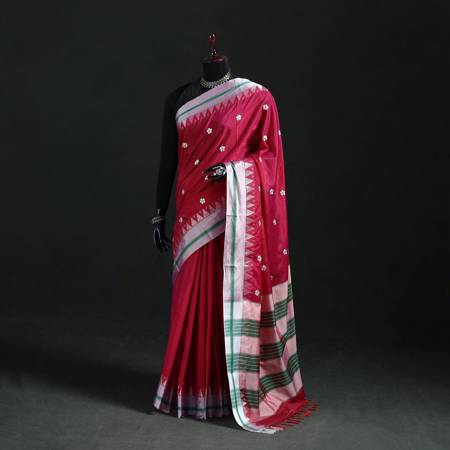 Ilkal Weave Thread Work Silk Cotton Saree with Chikki Paras Border 03