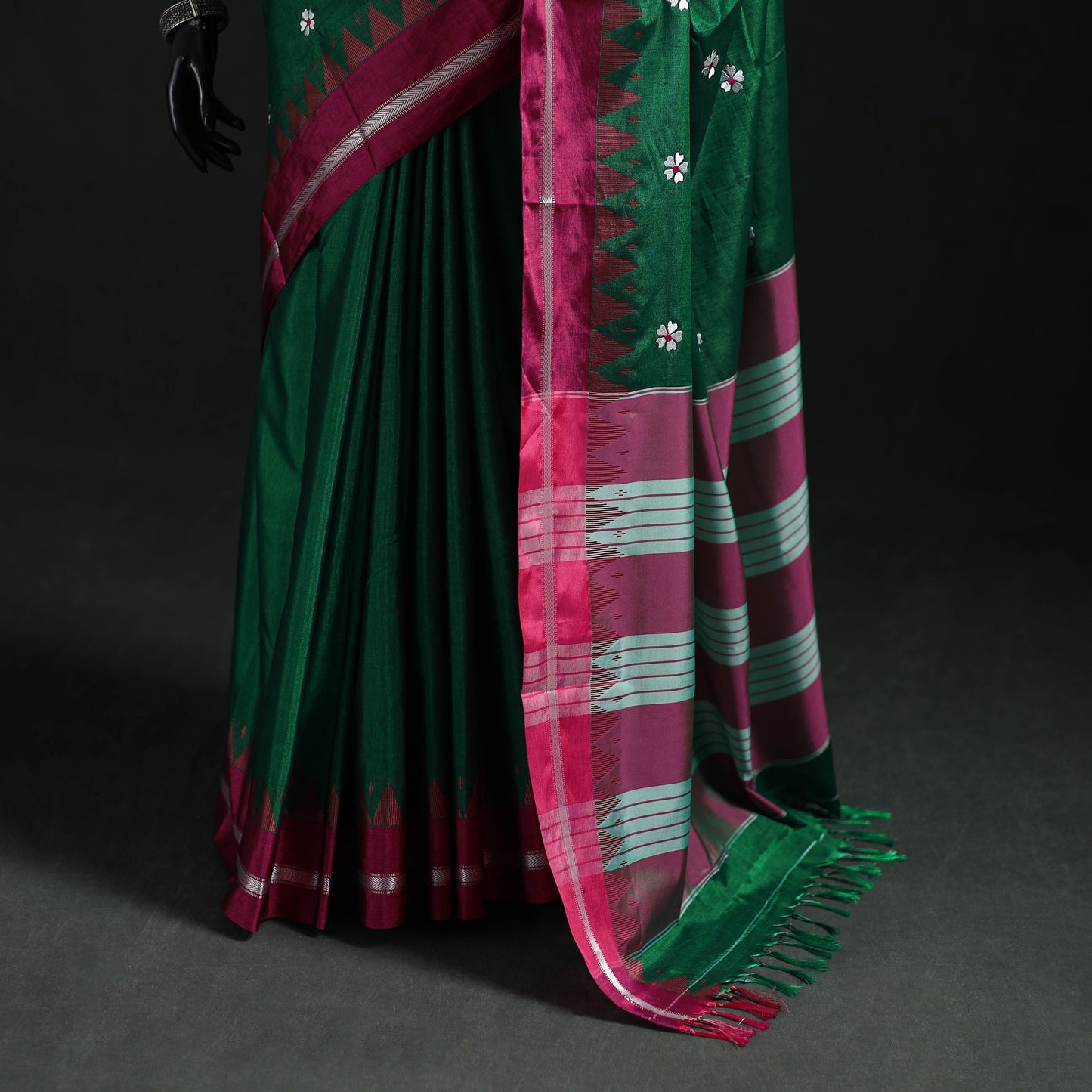 Ilkal Weave Thread Work Silk Cotton Saree with Chikki Paras Border 04