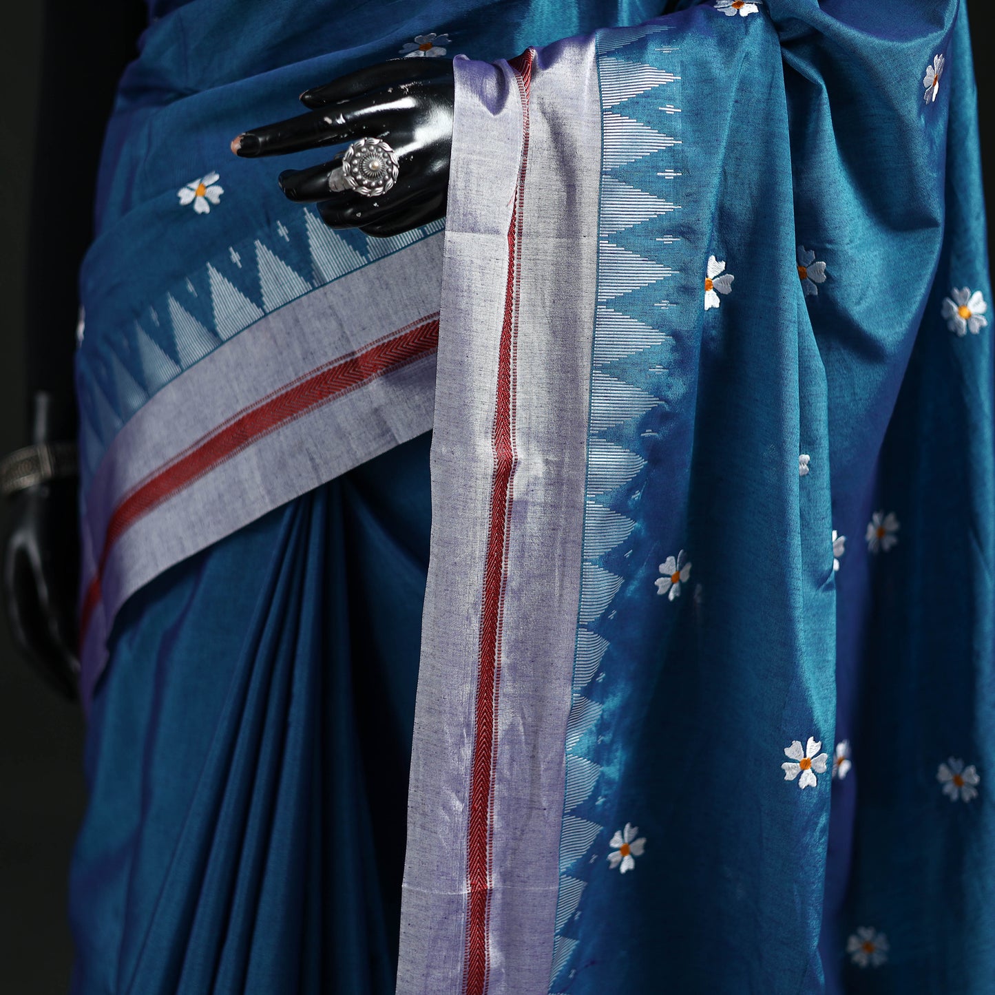 Ilkal Weave Thread Work Silk Cotton Saree with Chikki Paras Border 05