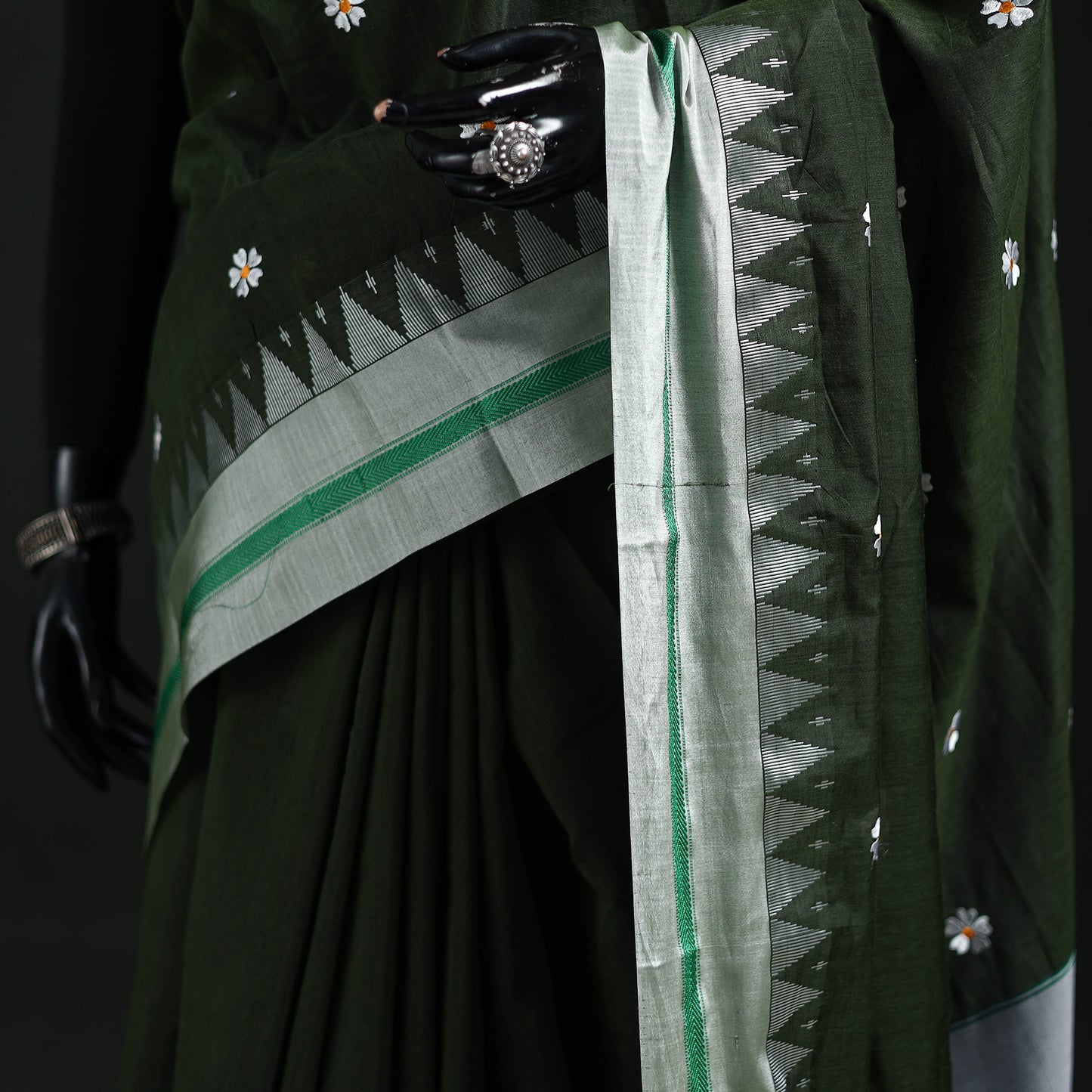 Ilkal Weave Thread Work Silk Cotton Saree with Chikki Paras Border 06