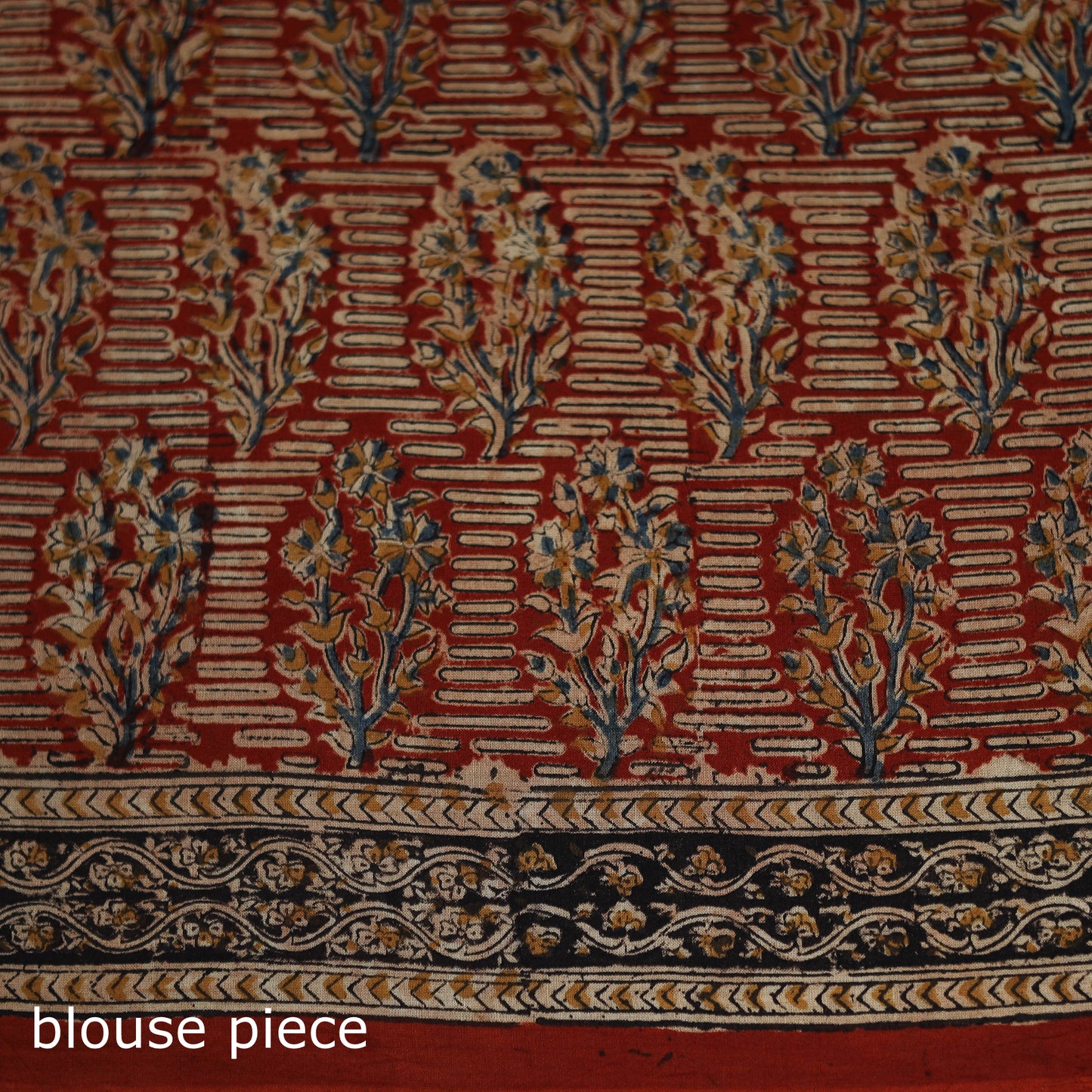 Pedana Hand Block Print Natural Dyed Cotton Kalamkari Saree 04
