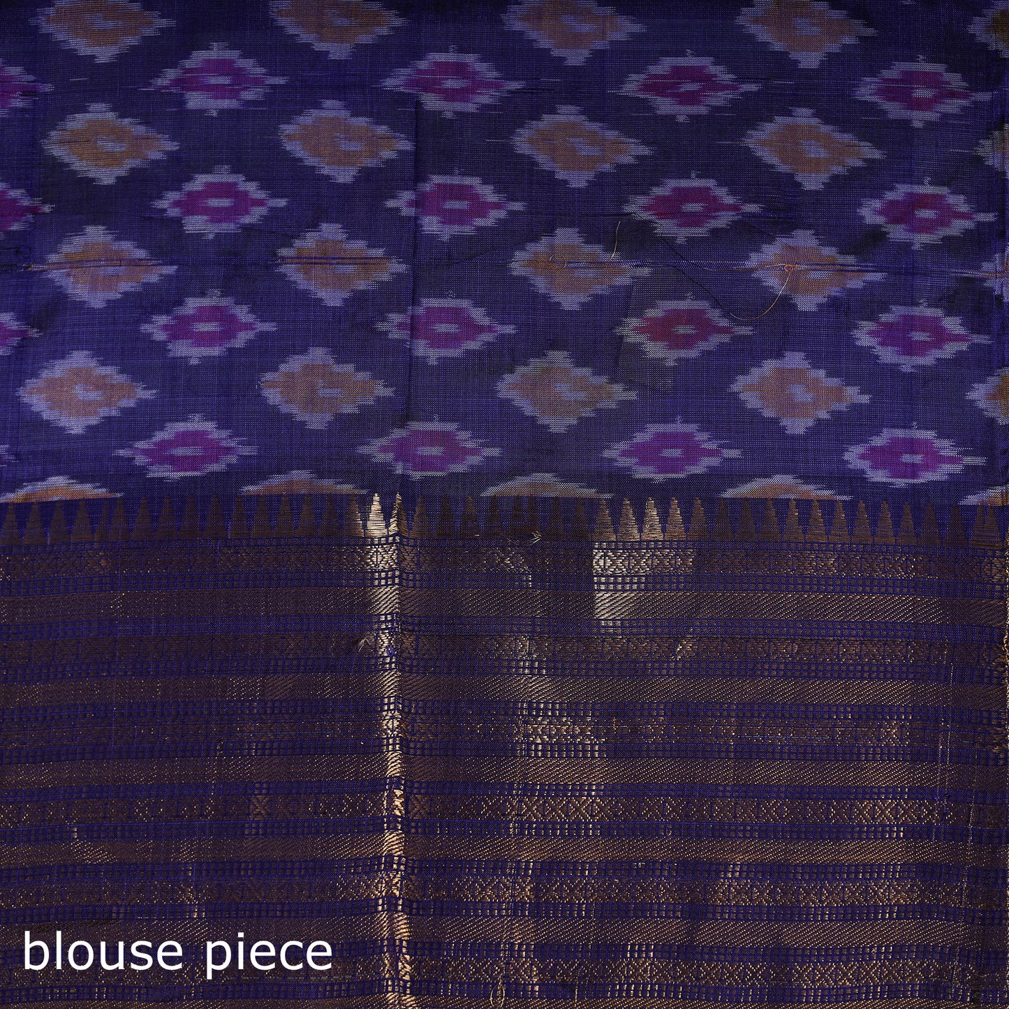 Purple - Traditional Pochampally Ikat Handwoven Pure Silk Pattu Saree with Rudraksha Border 20