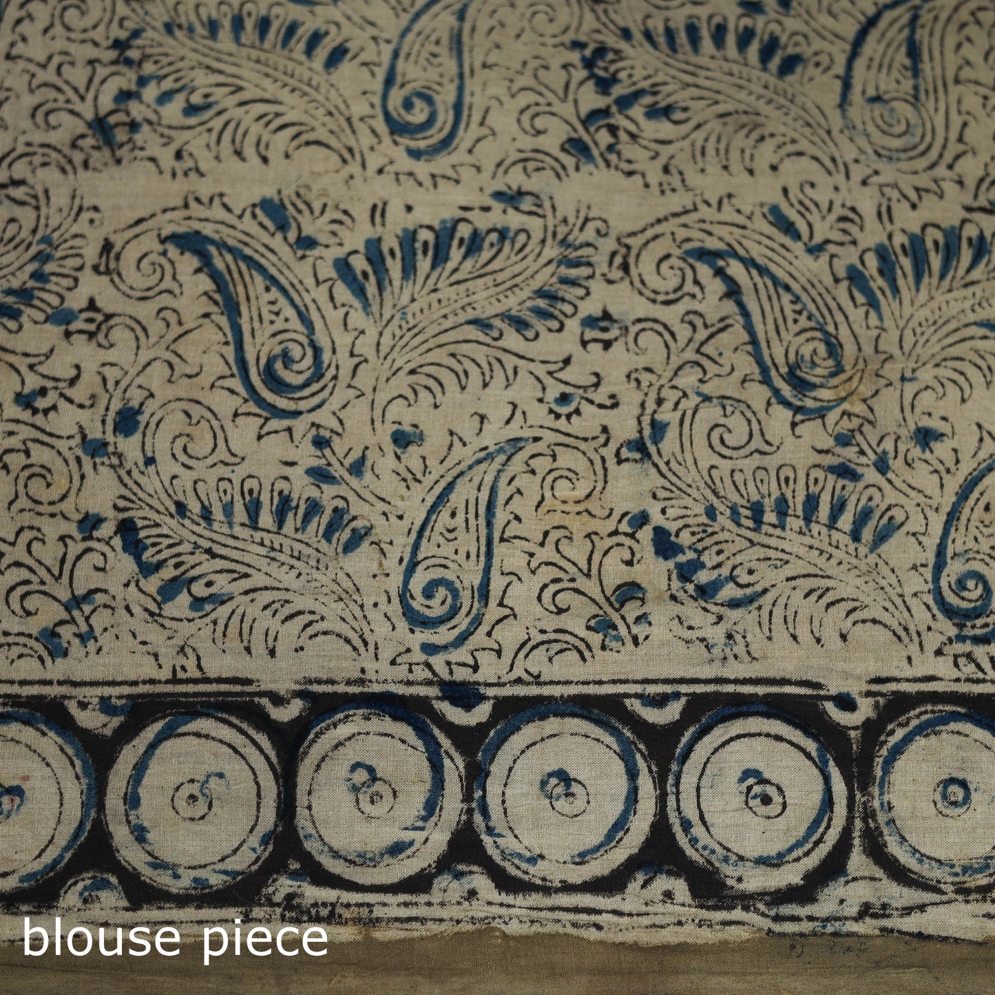 Pedana Hand Block Print Natural Dyed Cotton Kalamkari Saree 02