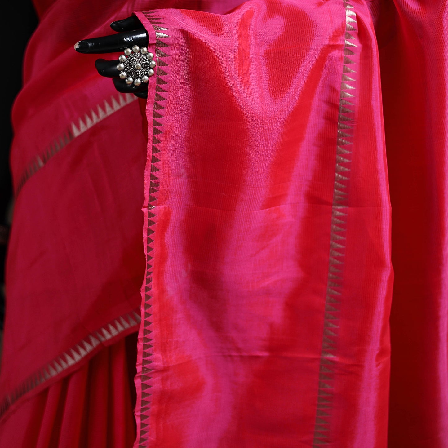 Pink - Mangalagiri Handwoven Pure Silk Pattu Saree 24