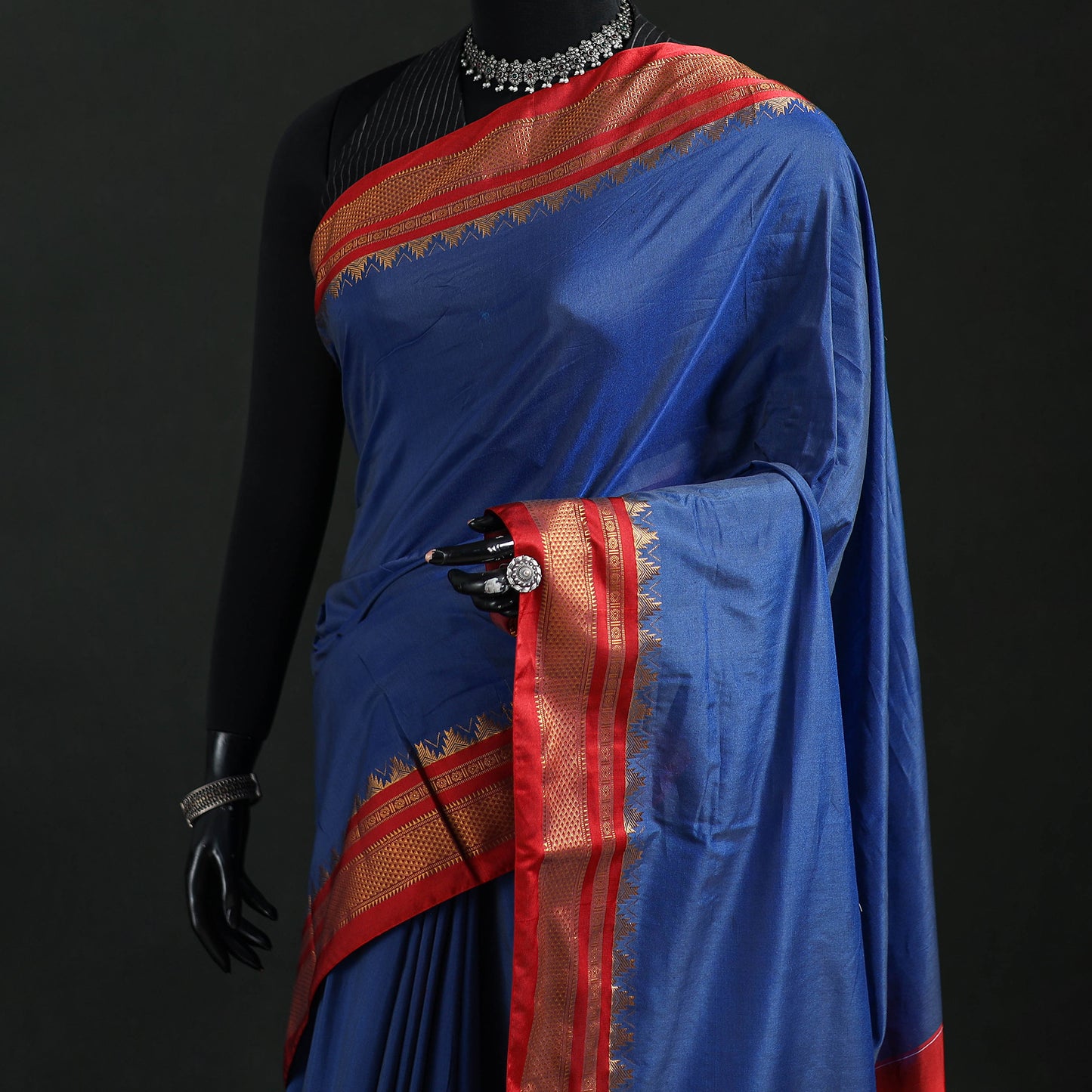Ilkal Weave Silk Cotton Zari Border Saree with Blouse Piece 18