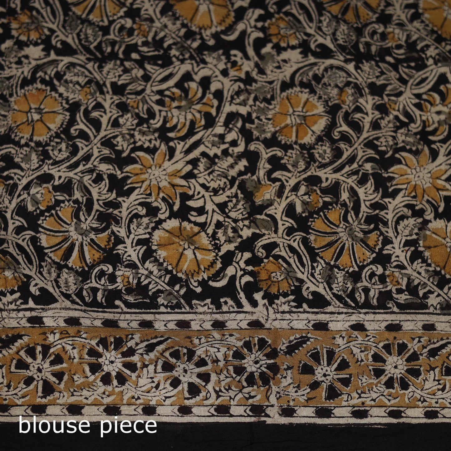 Pedana Hand Block Print Natural Dyed Cotton Kalamkari Saree 06