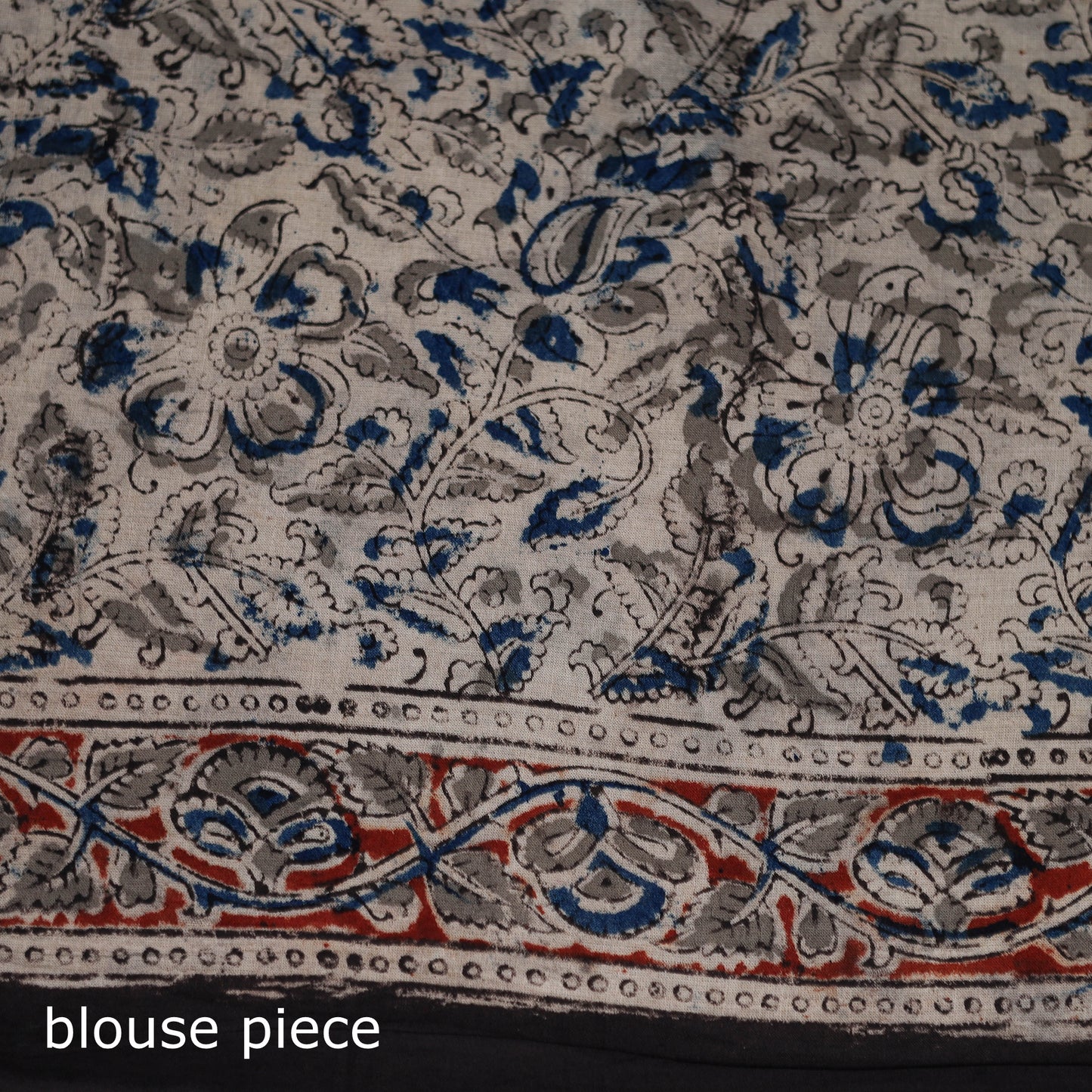 Pedana Hand Block Print Natural Dyed Cotton Kalamkari Saree 09