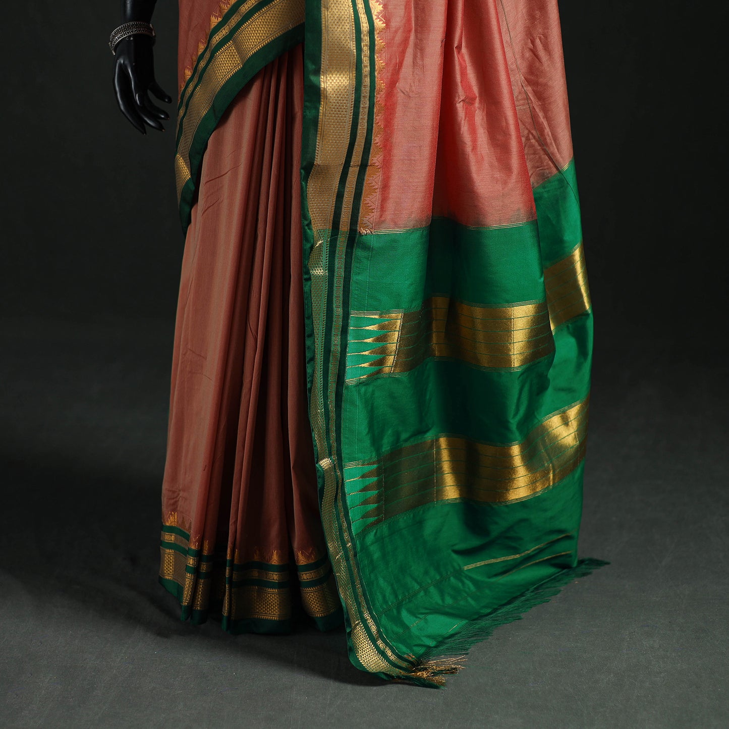 Ilkal Weave Silk Cotton Zari Border Saree with Blouse Piece 23