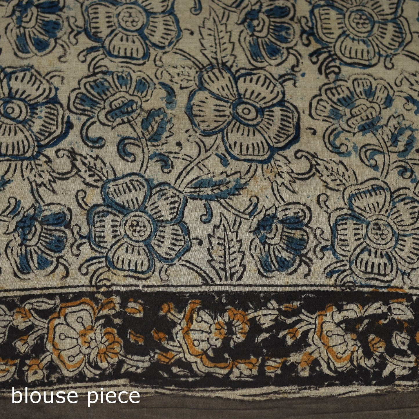 Pedana Hand Block Print Natural Dyed Cotton Kalamkari Saree 10