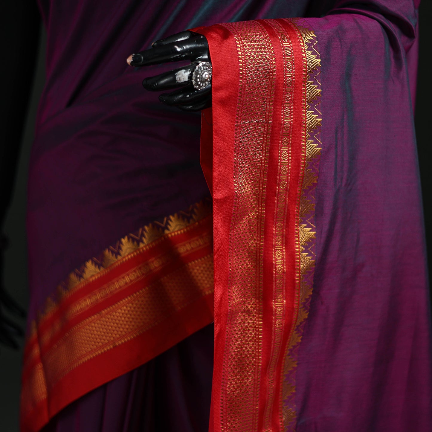 Ilkal Weave Silk Cotton Zari Border Saree with Blouse Piece 24