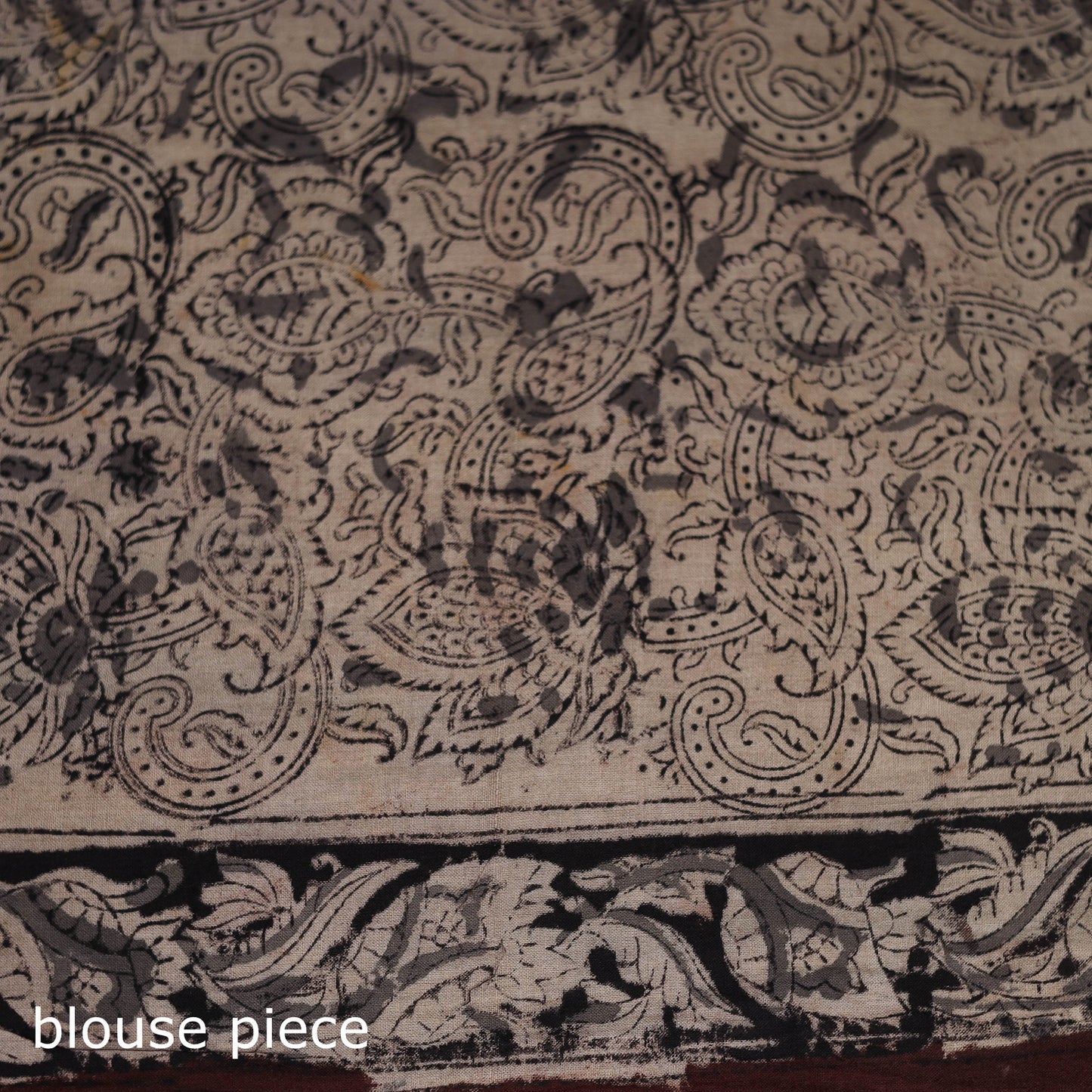 Pedana Hand Block Print Natural Dyed Cotton Kalamkari Saree 11