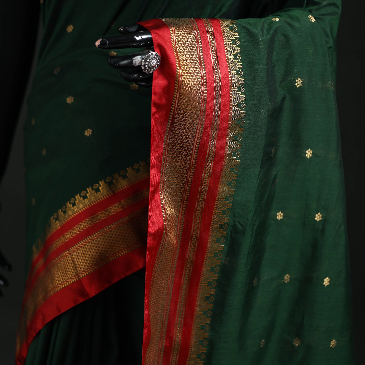Ilkal Weave Silk Cotton Zari Border Saree with Blouse Piece 25