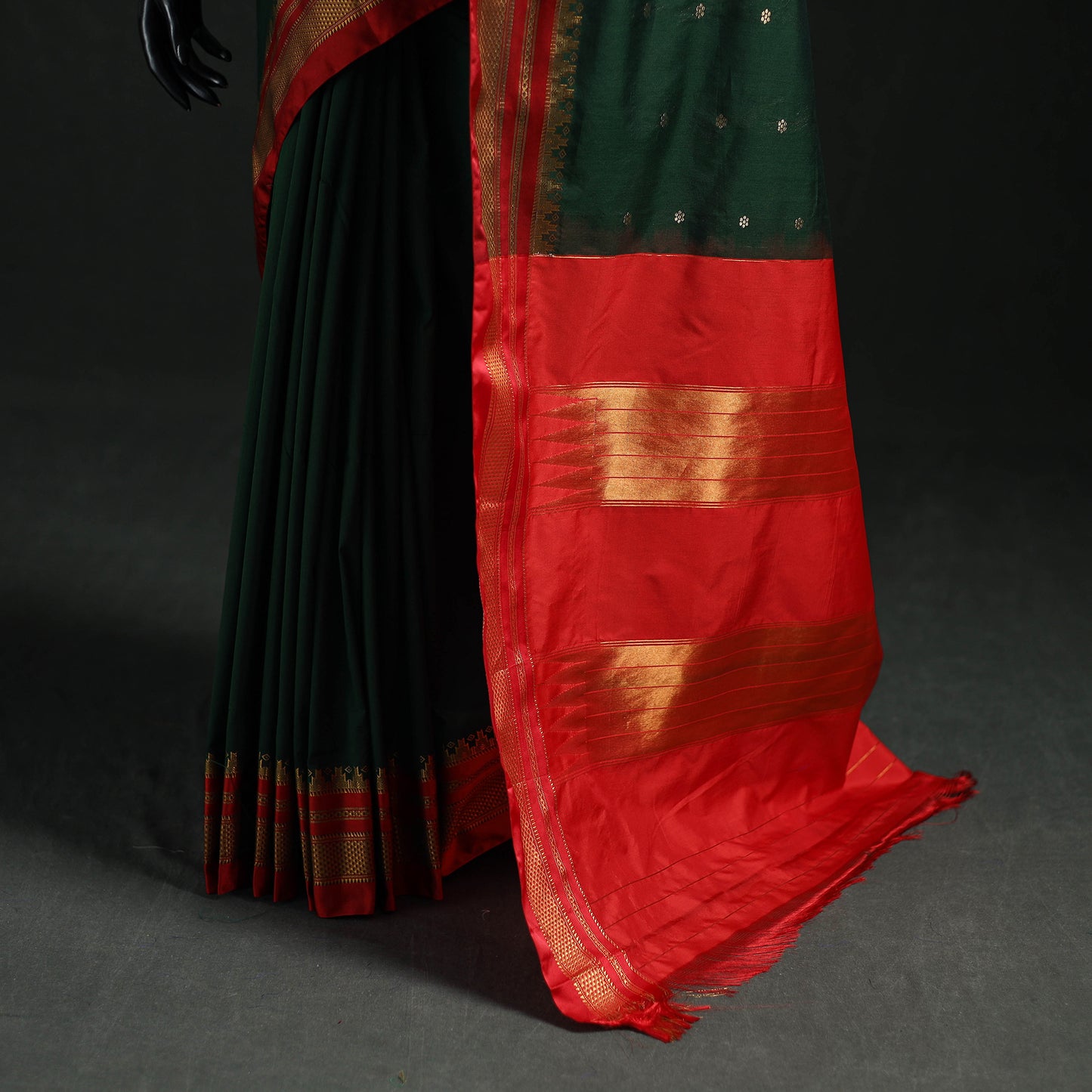 Ilkal Weave Silk Cotton Zari Border Saree with Blouse Piece 25