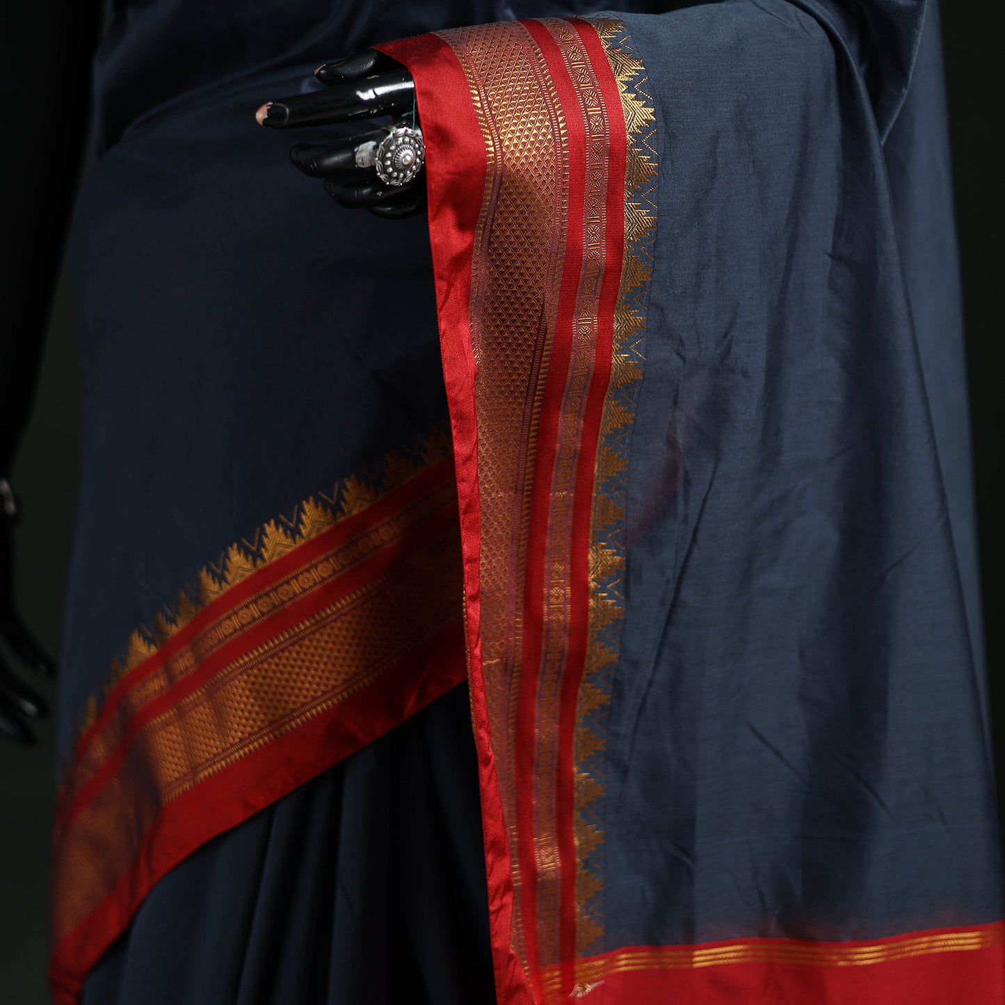 Ilkal Weave Silk Cotton Zari Border Saree with Blouse Piece 26