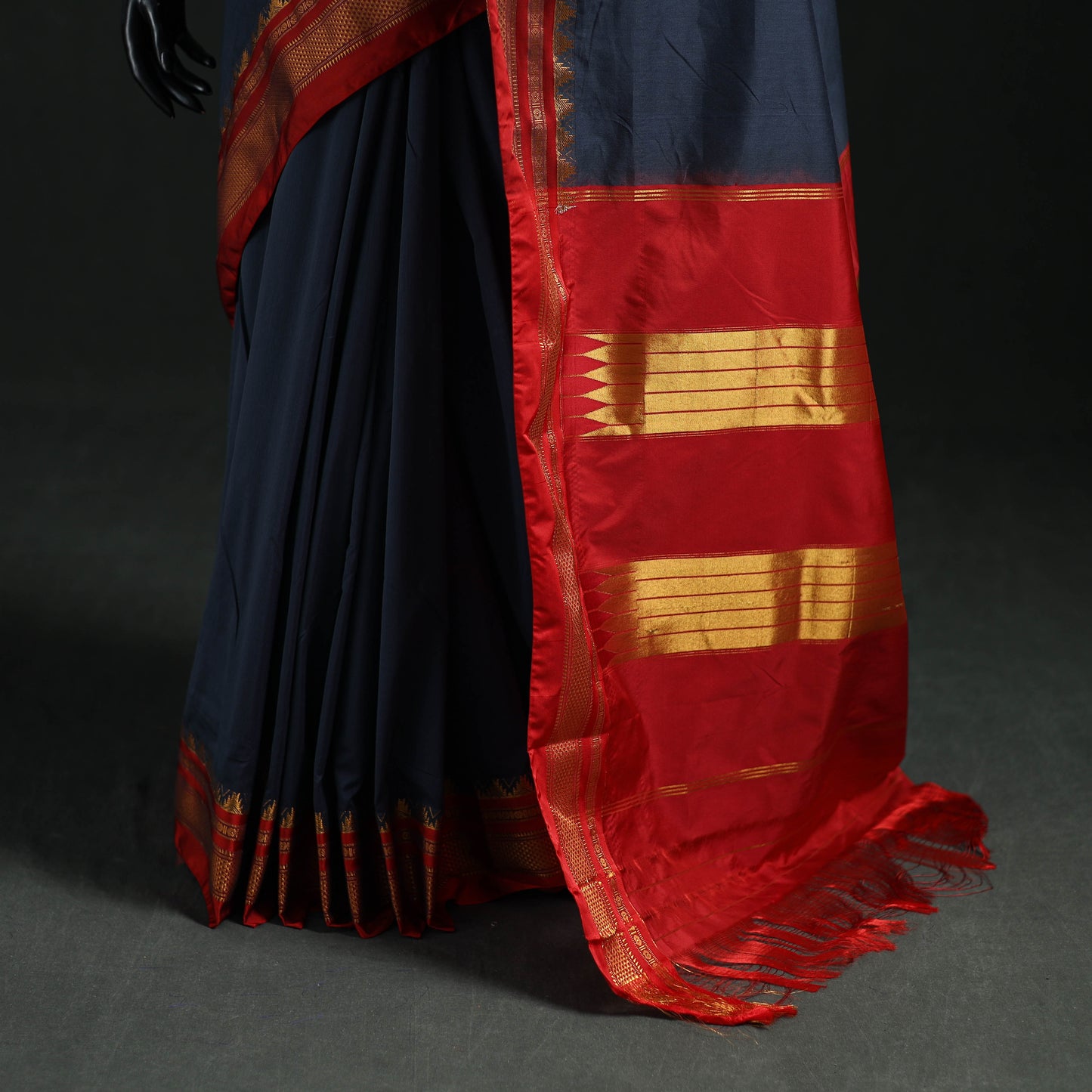 Ilkal Weave Silk Cotton Zari Border Saree with Blouse Piece 26