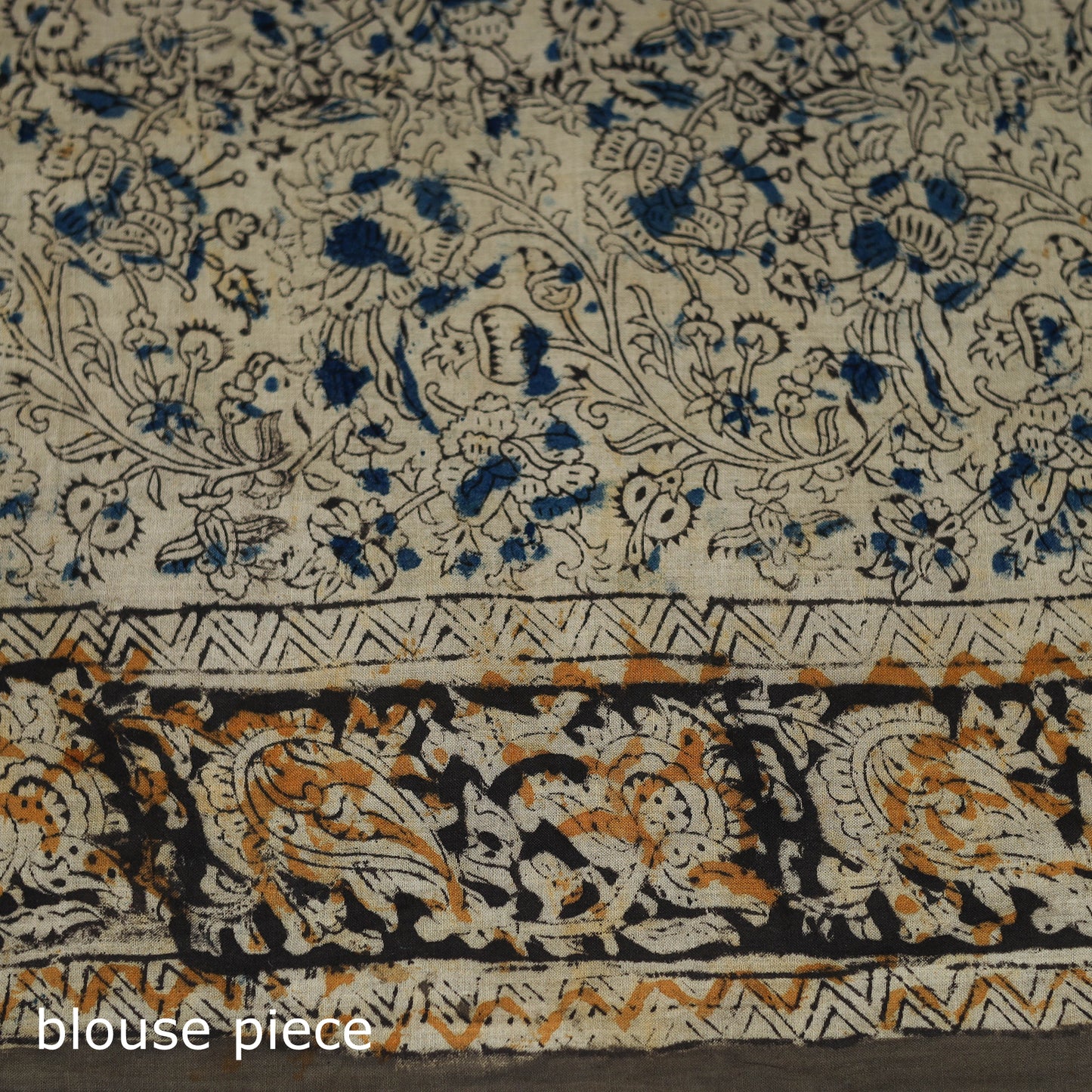 Pedana Hand Block Print Natural Dyed Cotton Kalamkari Saree 13