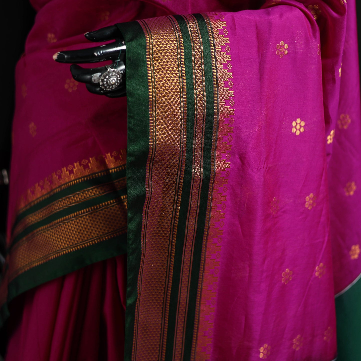 Ilkal Weave Silk Cotton Zari Border Saree with Blouse Piece 27