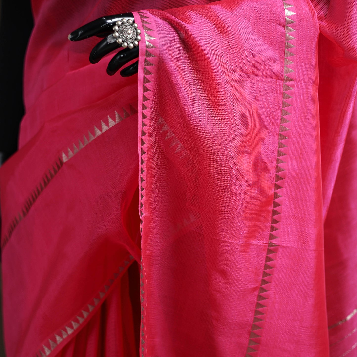 Pink - Mangalagiri Handwoven Pure Silk Pattu Saree 33