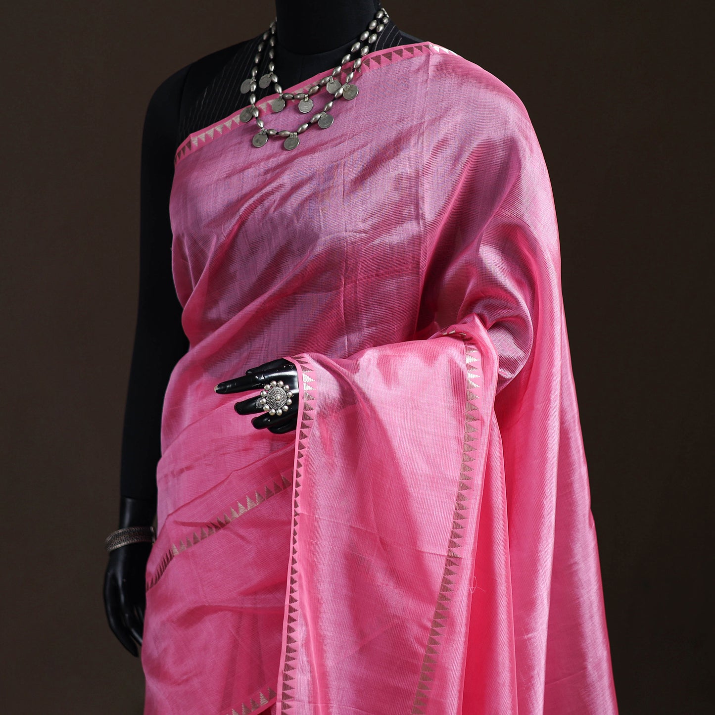 Pink - Mangalagiri Handwoven Pure Silk Pattu Saree 36