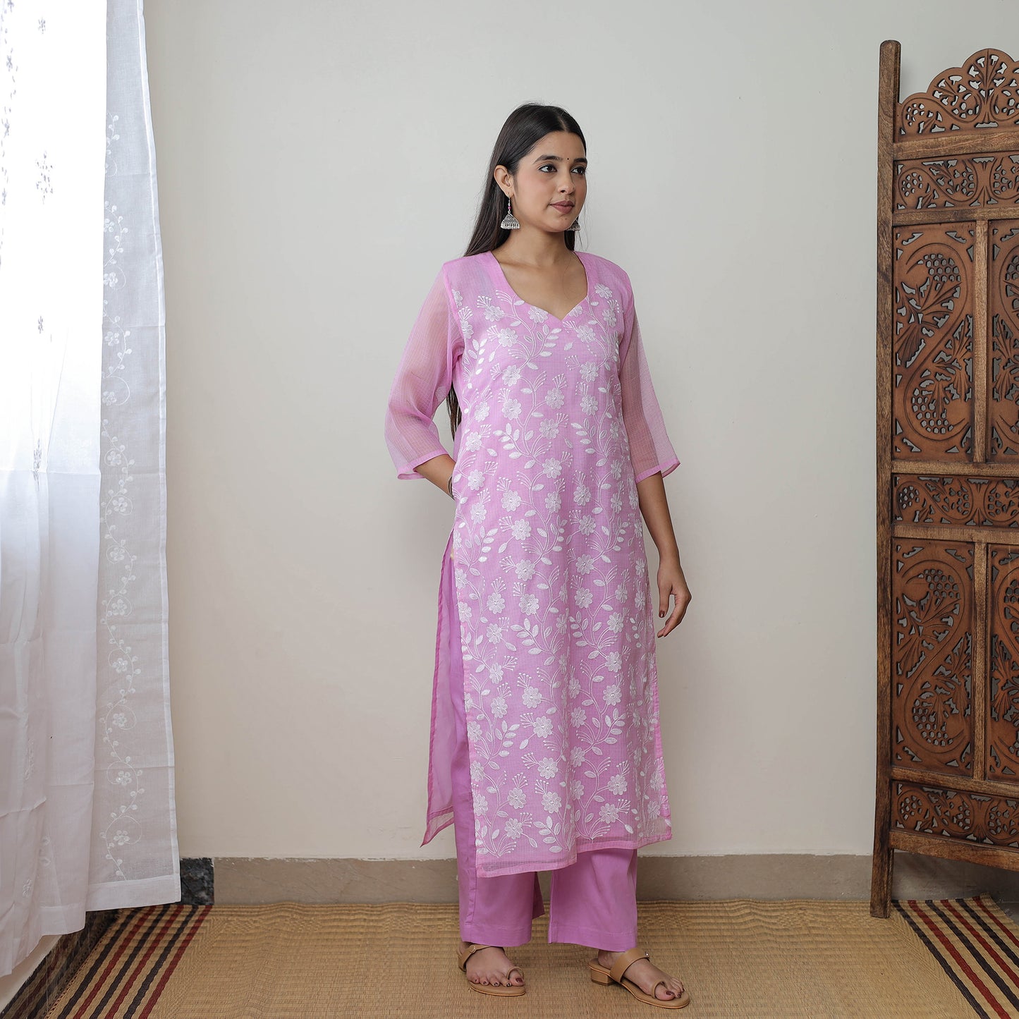 Kota Doria Embroidered Suit Set – Buy Online