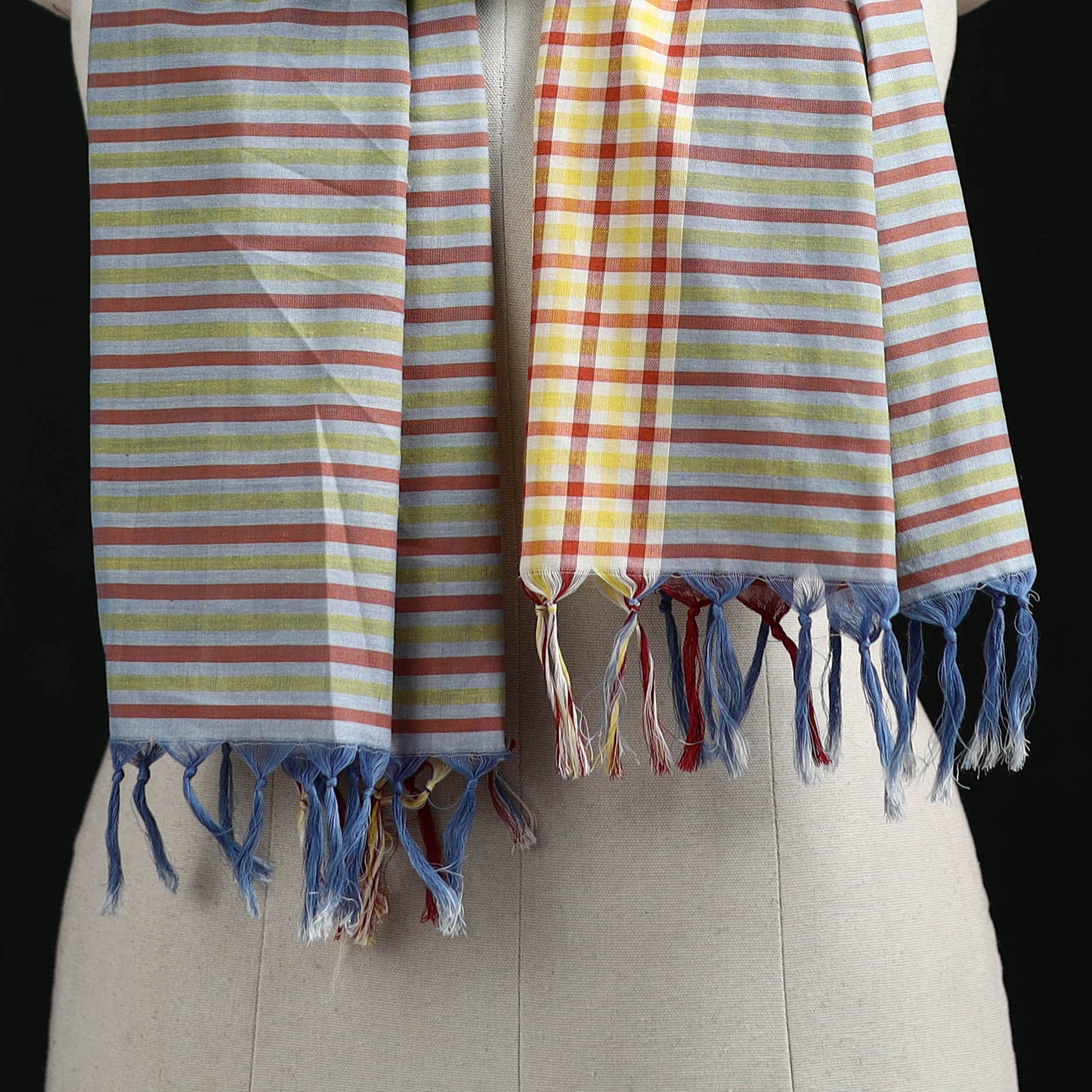 Pochampally Ikat Weave Cotton Stole 07