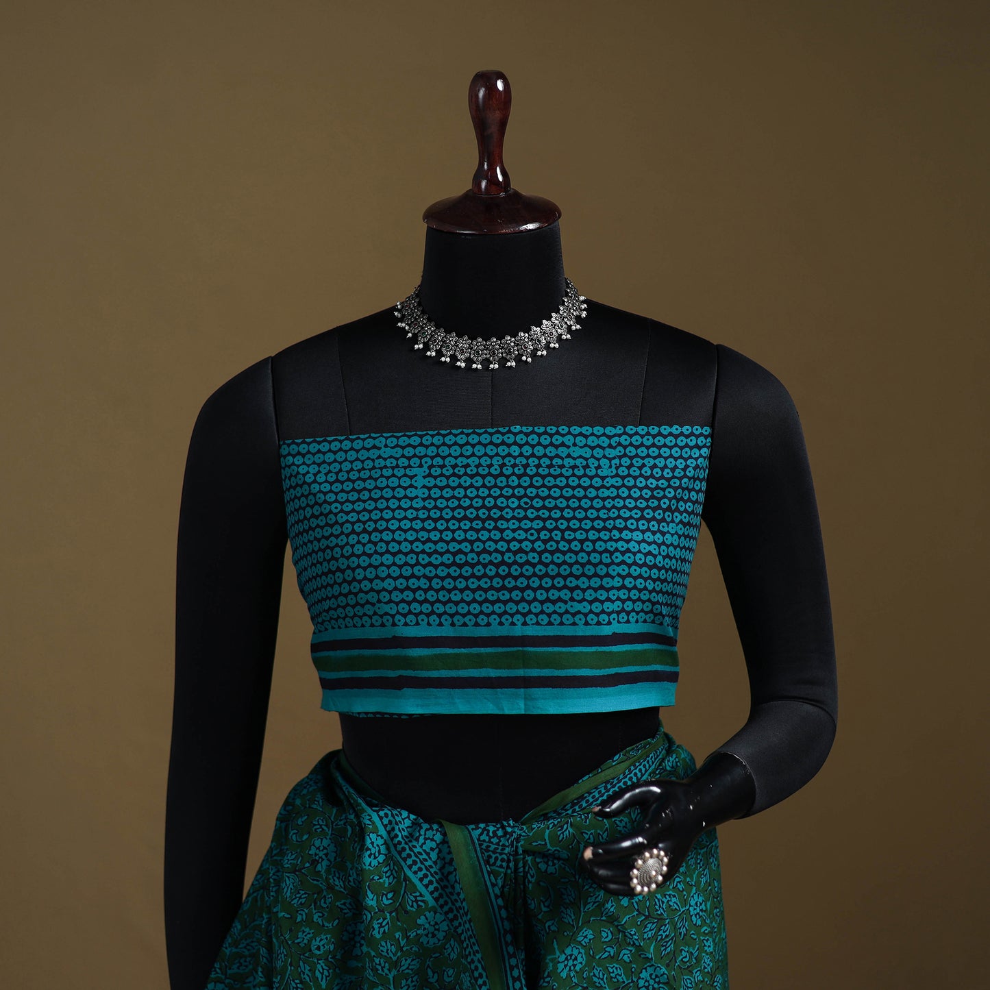 Green - Gamthi Hand Block Print Pure Mul Cotton Saree with Blouse Piece 18