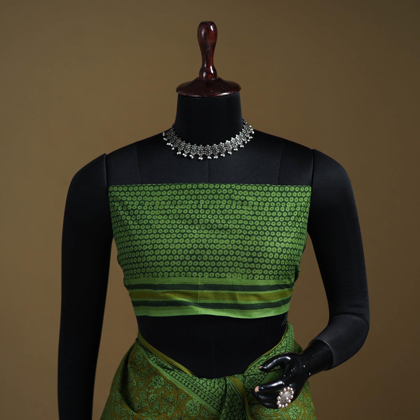 Green - Gamthi Hand Block Print Pure Mul Cotton Saree with Blouse Piece 20