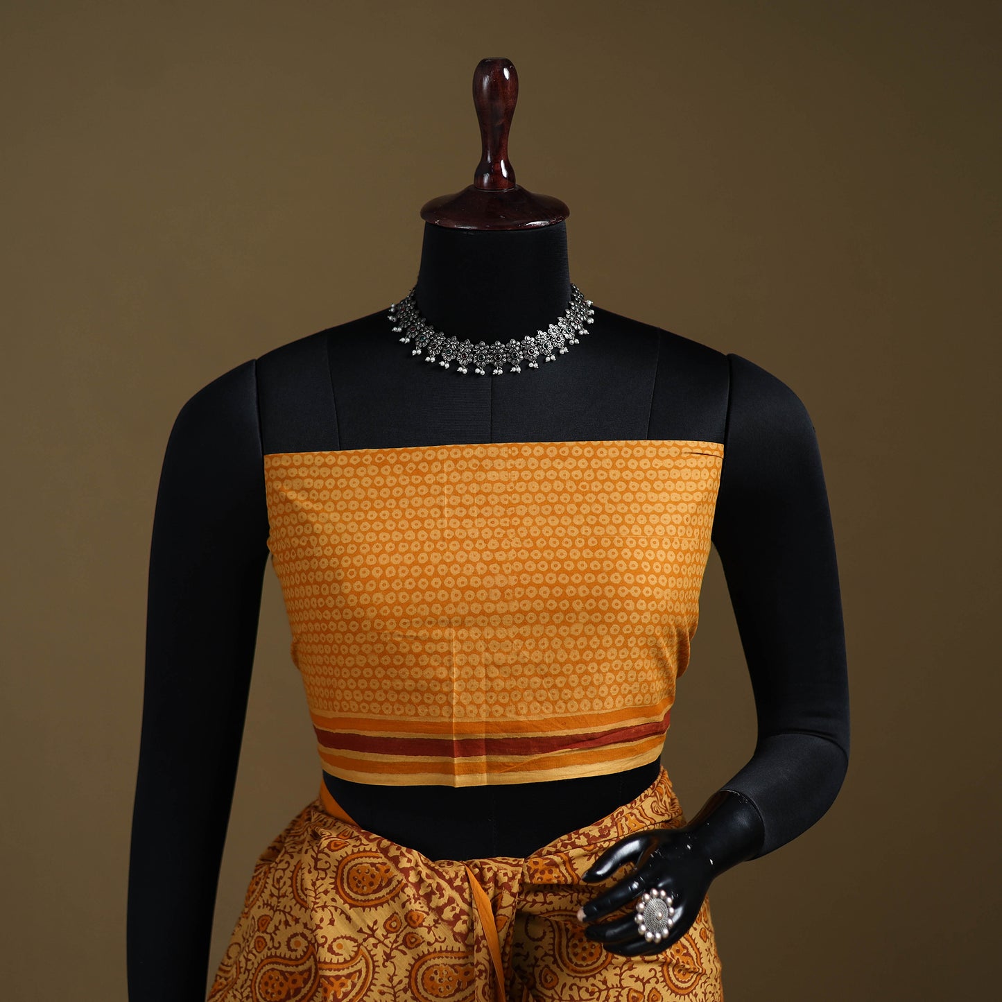 Yellow - Gamthi Hand Block Print Pure Mul Cotton Saree with Blouse Piece 27