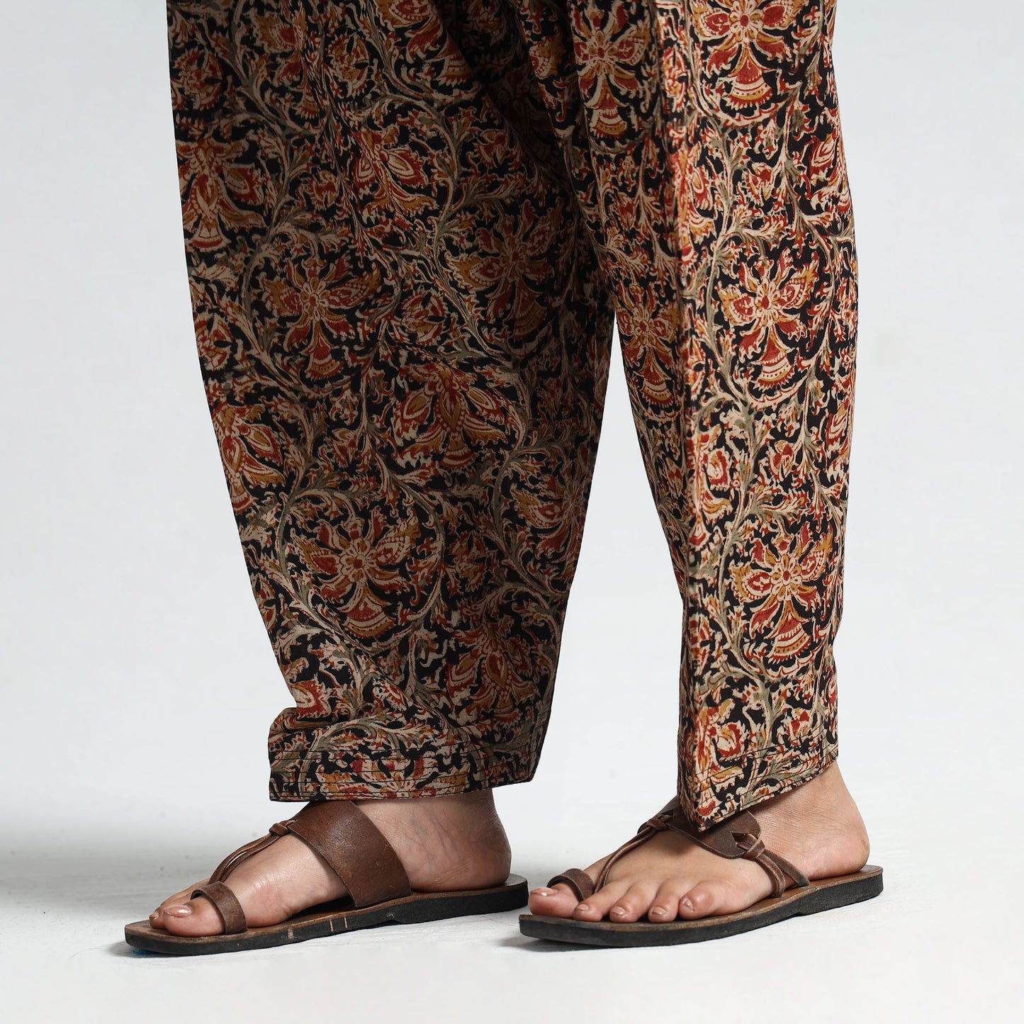 Multicolor - Kalamkari Block Printed Cotton Elasticated Salwar 15