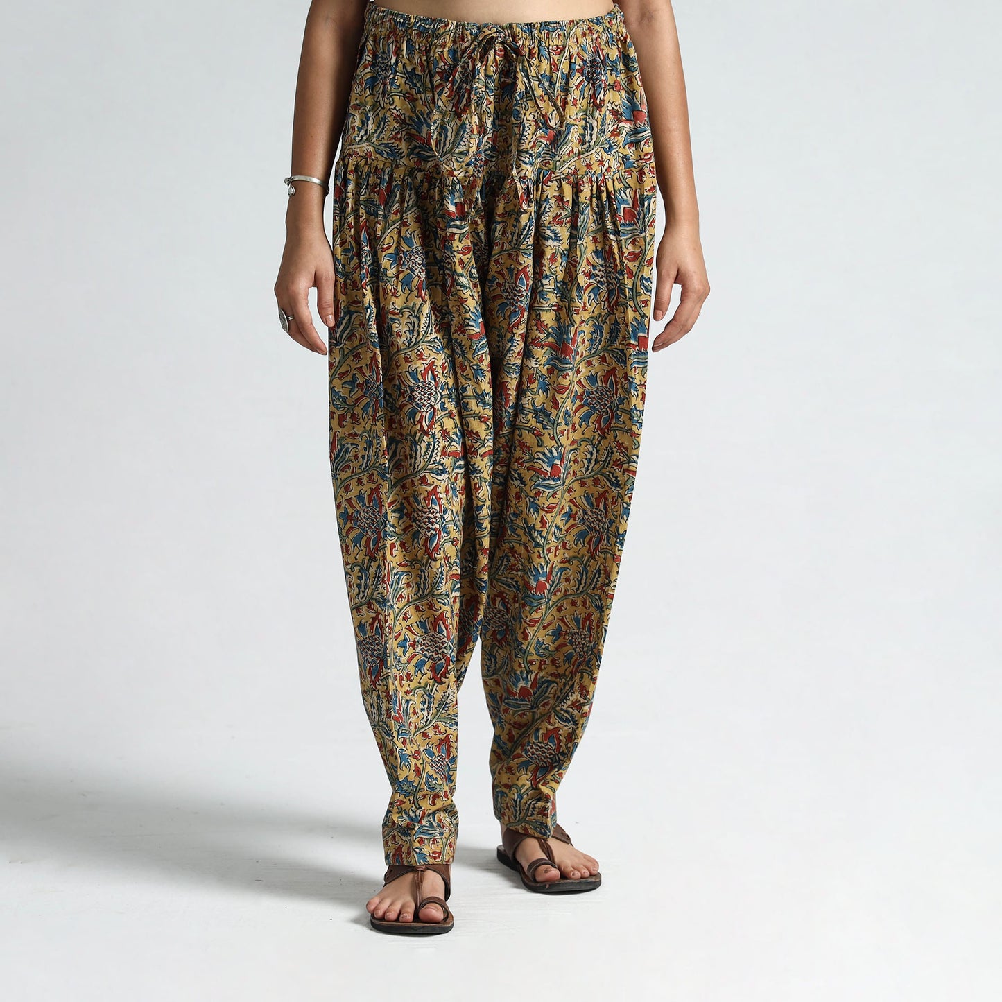 Buy Kalamkari Block Printed Cotton Elasticated Salwar 14 Online at iTokri.com