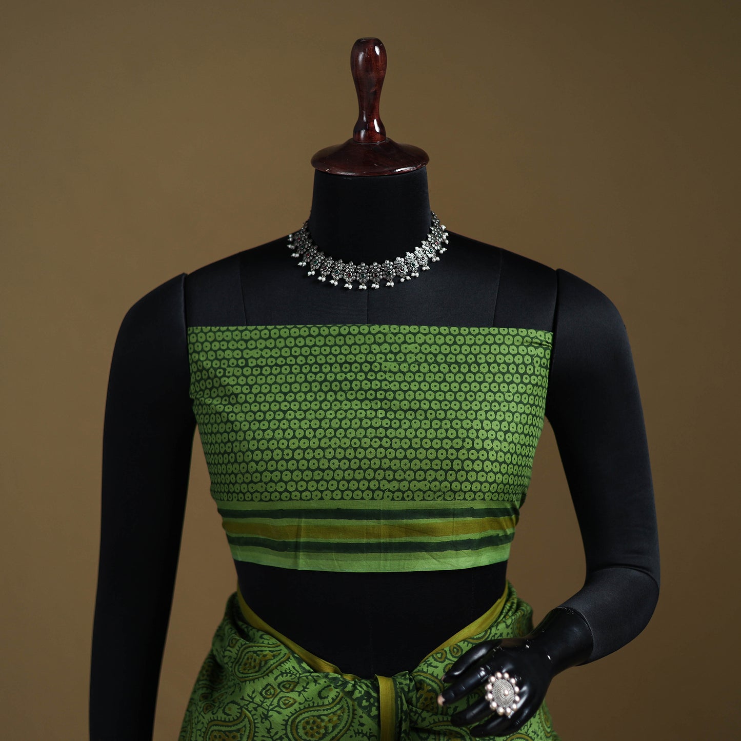 Green - Gamthi Hand Block Print Pure Mul Cotton Saree with Blouse Piece 28