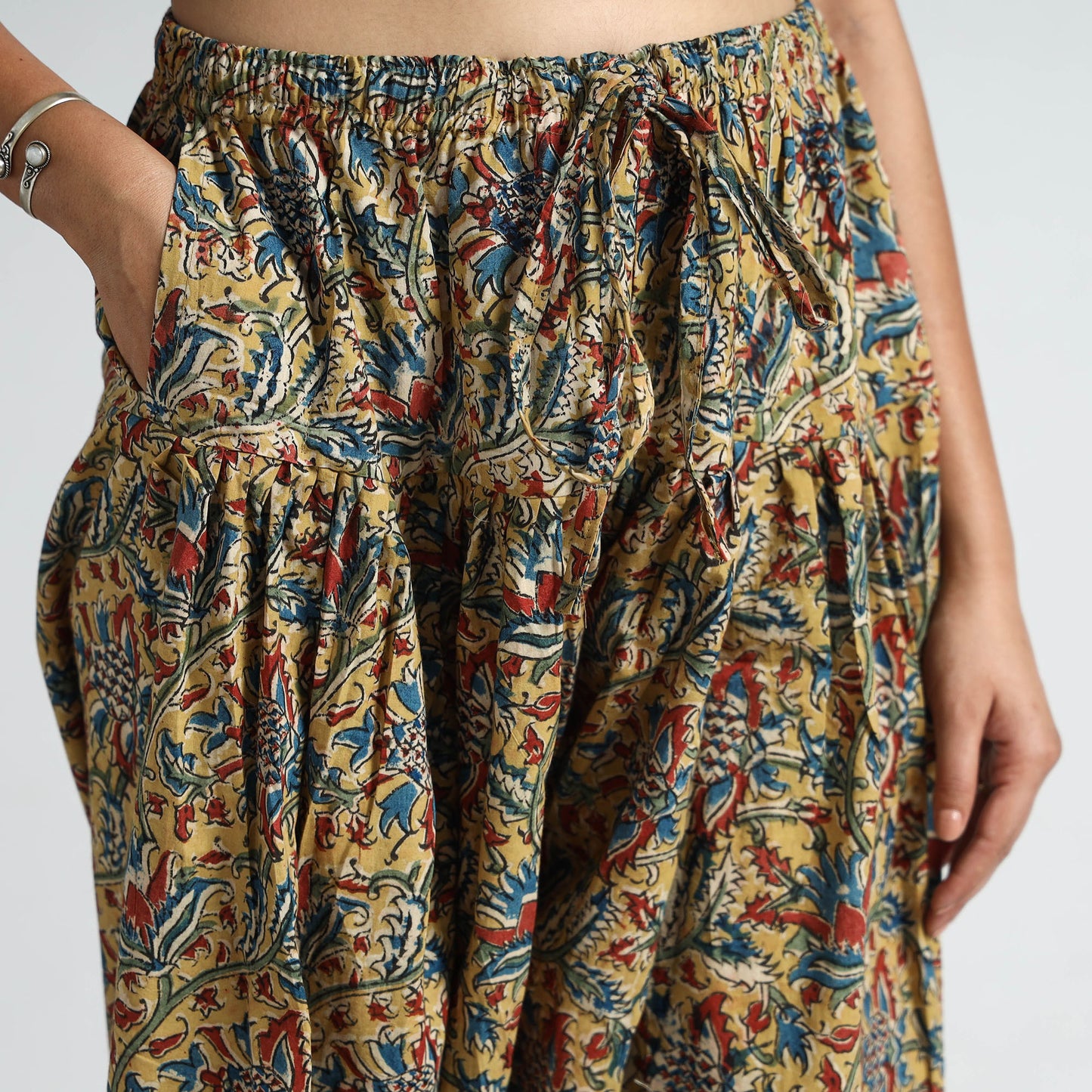 Buy Kalamkari Block Printed Cotton Elasticated Salwar 14 Online at iTokri.com
