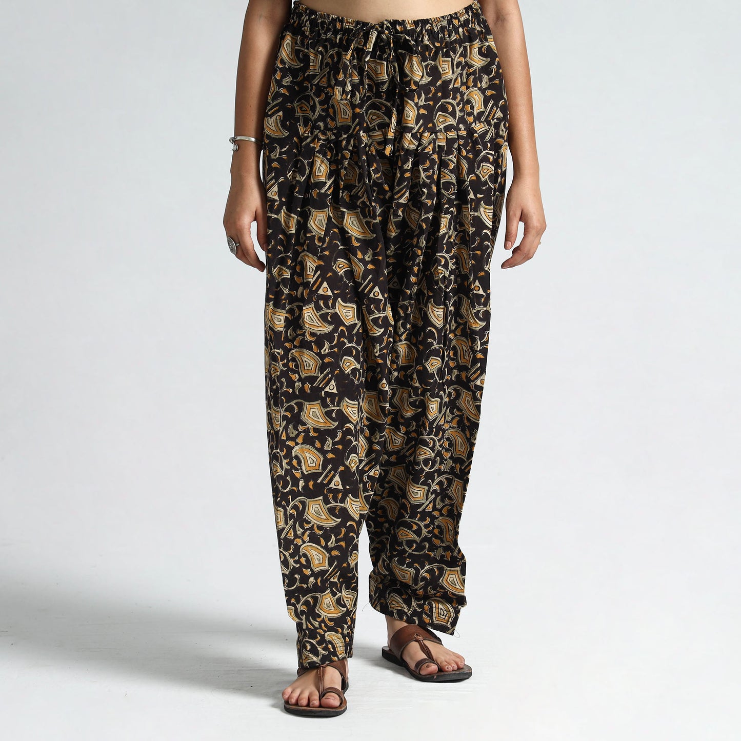 Buy Kalamkari Block Printed Cotton Elasticated Salwar 14 Online at iTokri.com