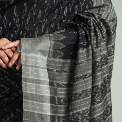 Black - Sambalpuri Ikat Weave Handloom Cotton Saree 09