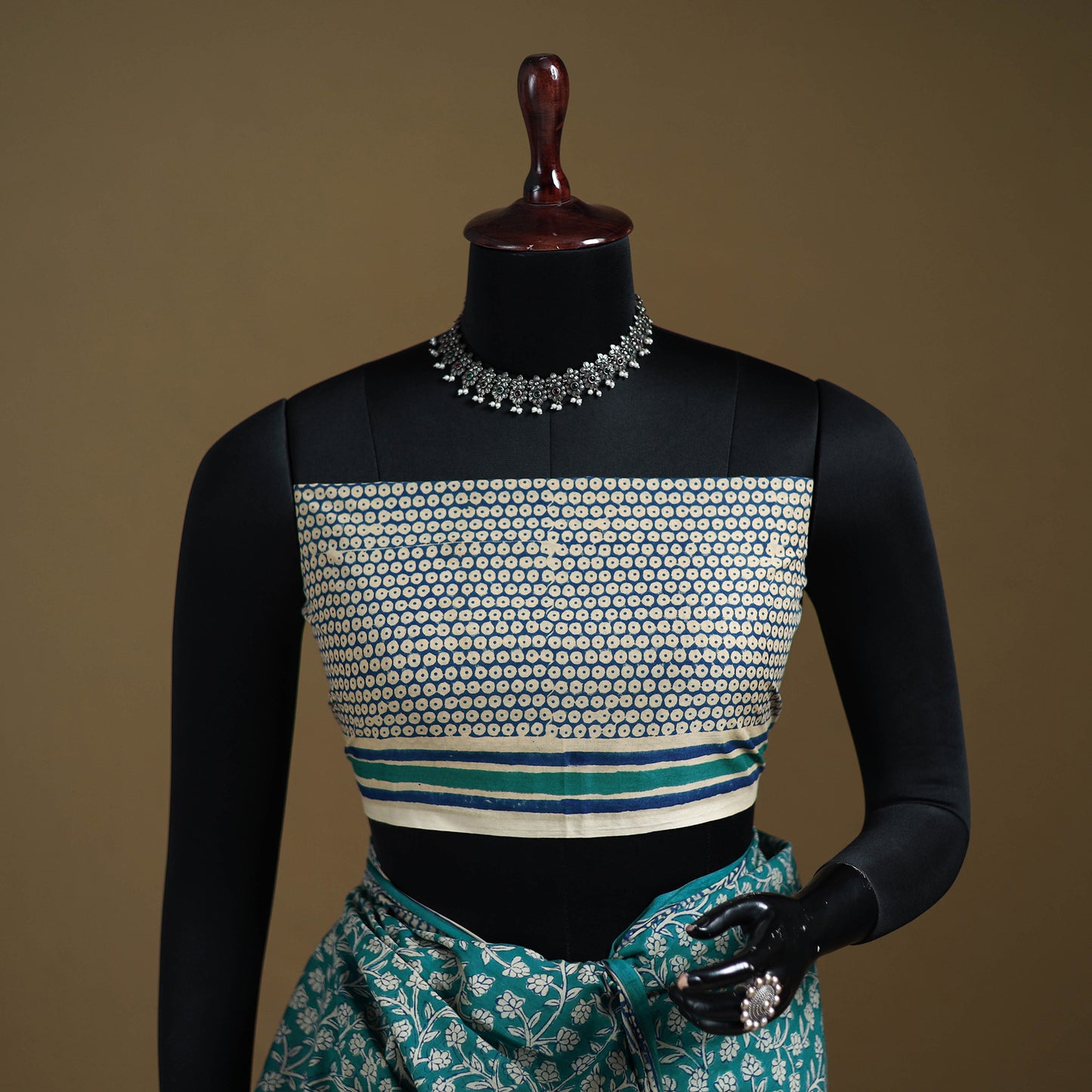 Green - Gamthi Hand Block Print Pure Mul Cotton Saree with Blouse Piece 48