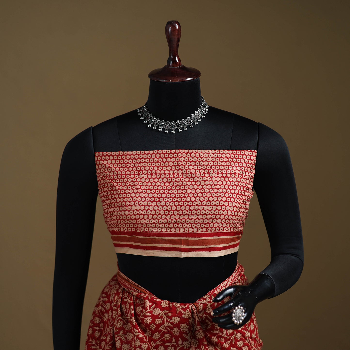 Red - Gamthi Hand Block Print Pure Mul Cotton Saree with Blouse Piece 49