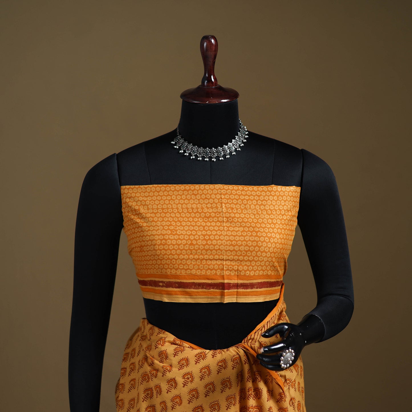 Yellow - Gamthi Hand Block Print Pure Mul Cotton Saree with Blouse Piece 51